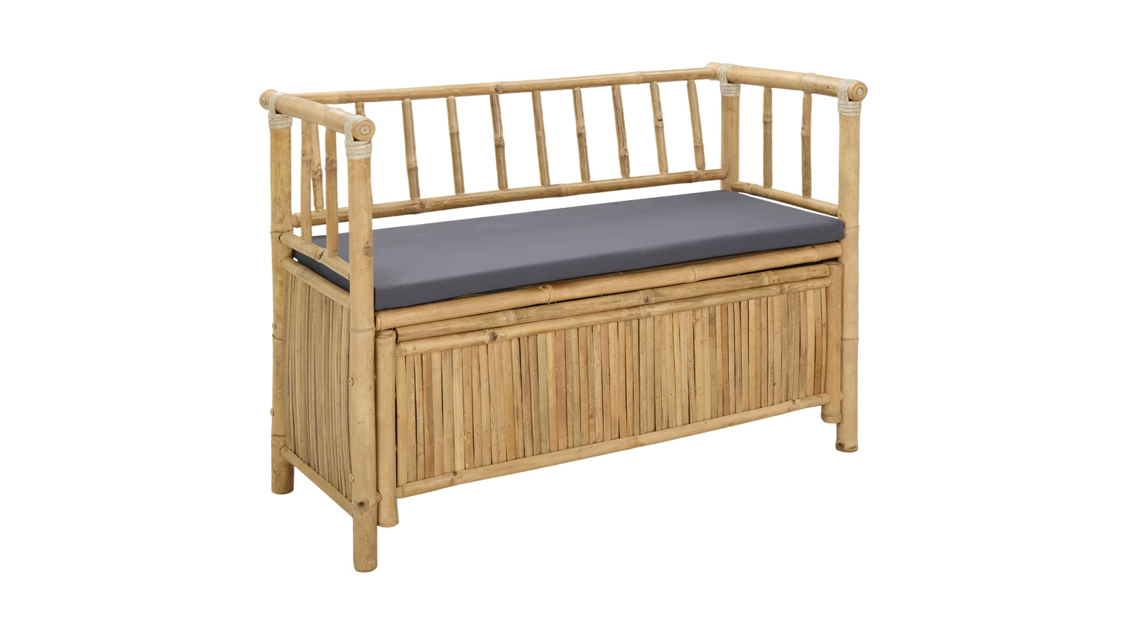 vidaXL Natural Bamboo 110 x 50 x 80cm Garden Storage Bench - Grey