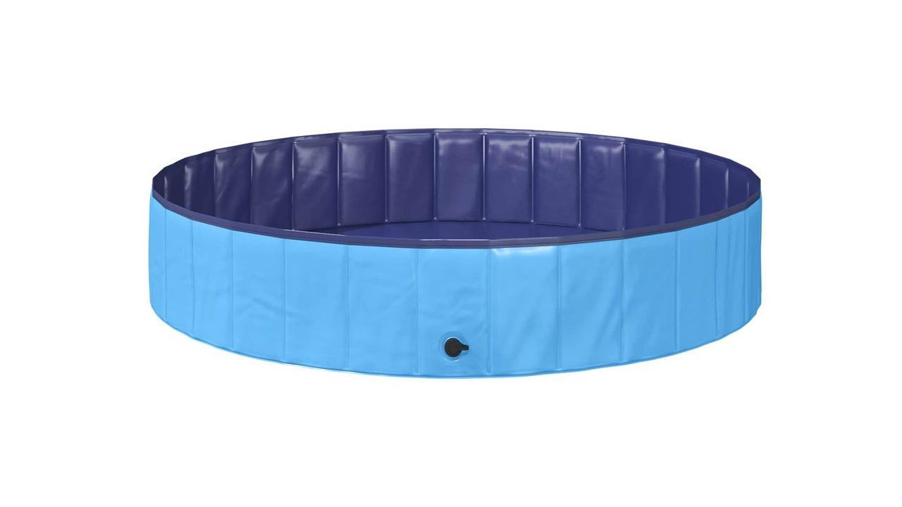 vidaXL Blue PVC 160 x 160 x 30cm Foldable Dog Swimming Pool