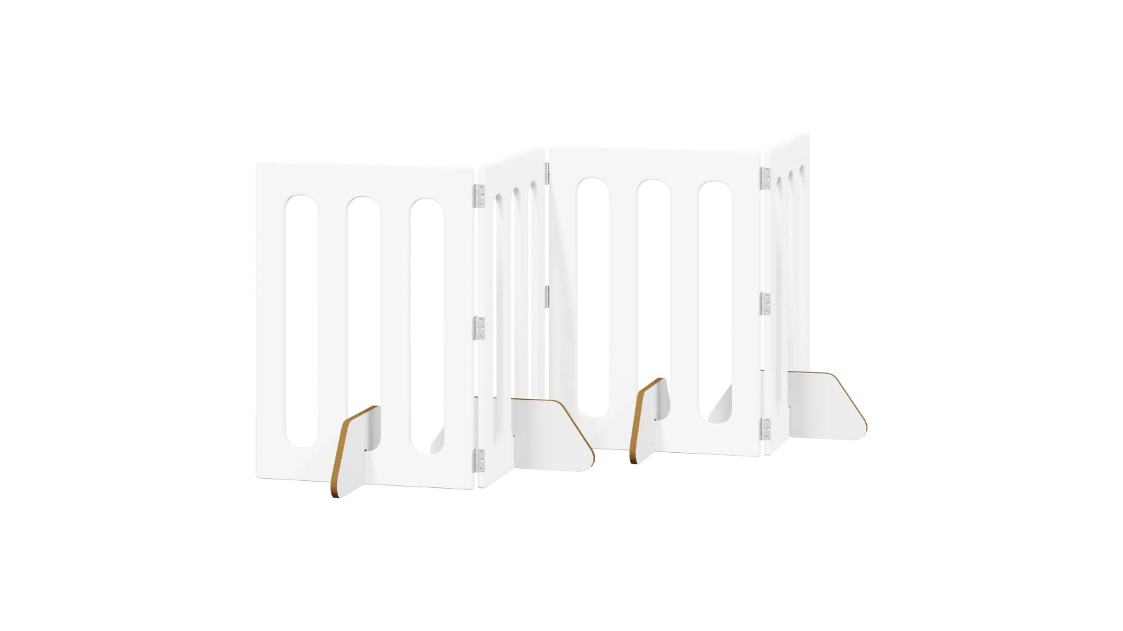 vidaXL 4 Piece White Engineered Wood Folding Pet Fence - 201 x 38 x 70cm