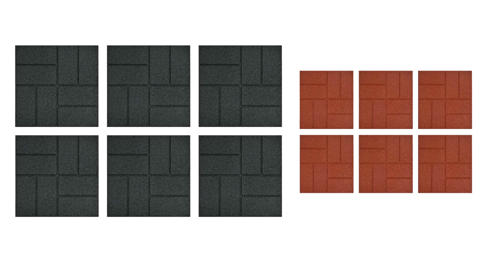 vidaXL 6 Piece 40.5 x 40.5 x 2cm Rubber Stepping Stone