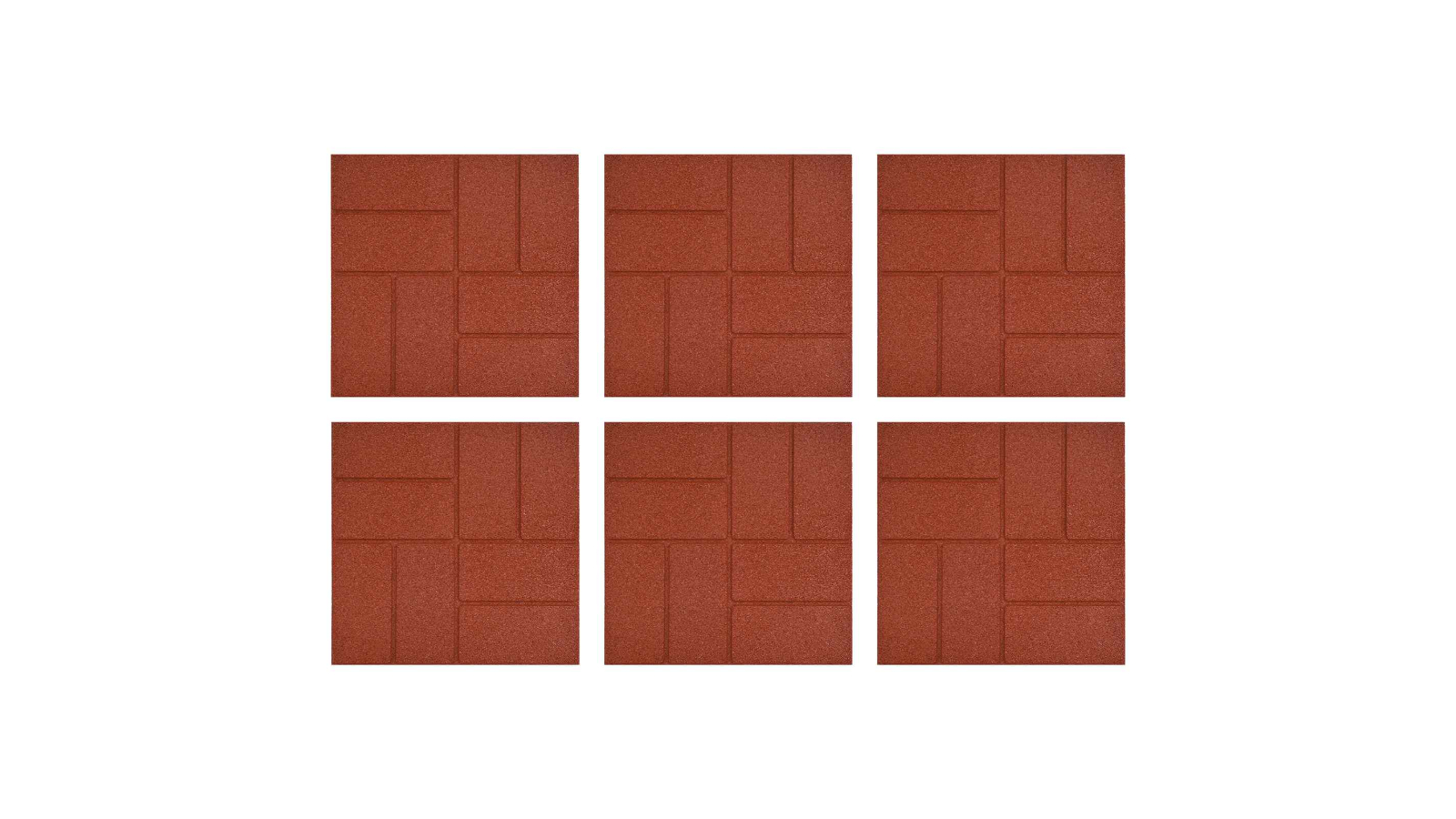 vidaXL 6 Piece 40.5 x 40.5 x 2cm Rubber Stepping Stone - Red