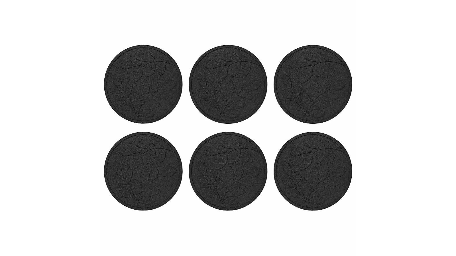 vidaXL 6 Piece 44 x 2cm Rubber Stepping Stone - Black