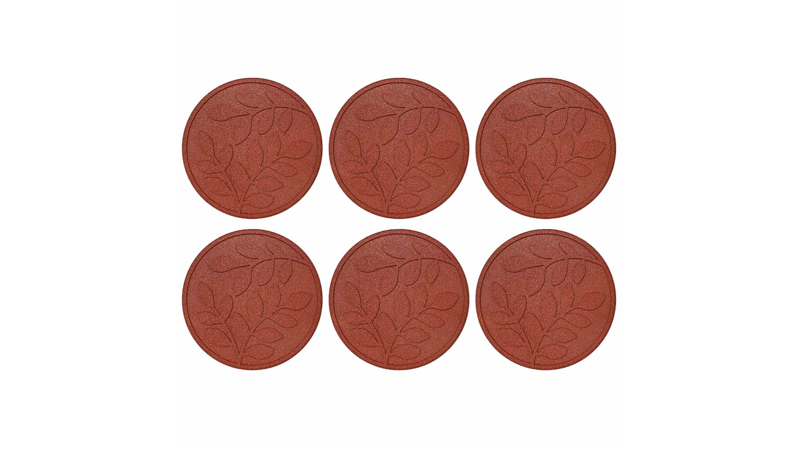 vidaXL 6 Piece 44 x 2cm Rubber Stepping Stone - Red