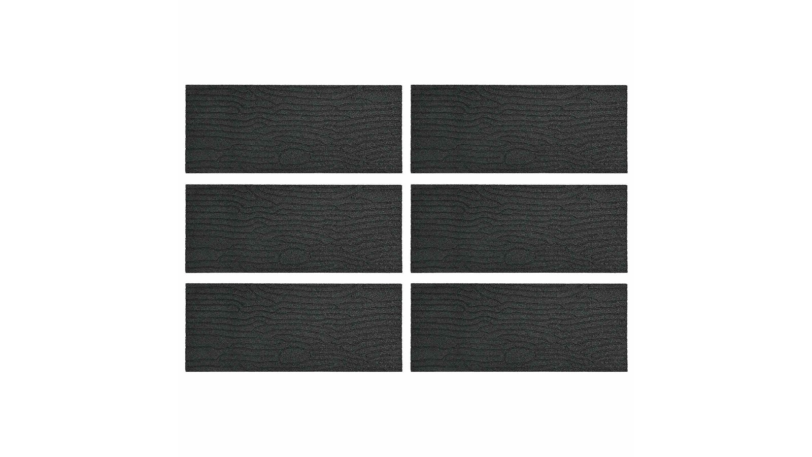 vidaXL 6 Piece 60.5 x 25 x 2cm Rubber Stepping Stone - Black