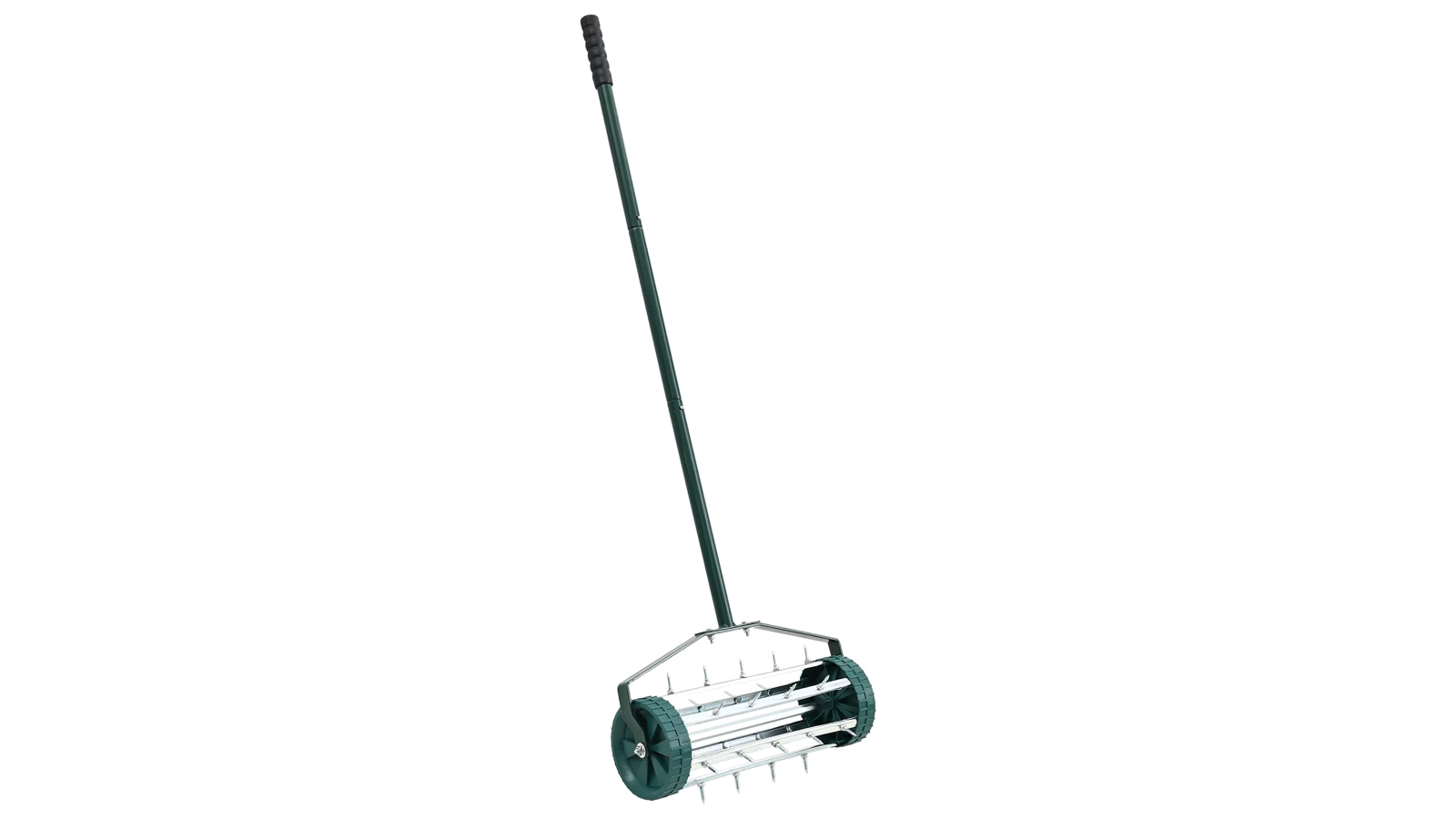 vidaXL Green Steel 127.5 x 44cm Lawn Roller Pull with Aerator Clamp