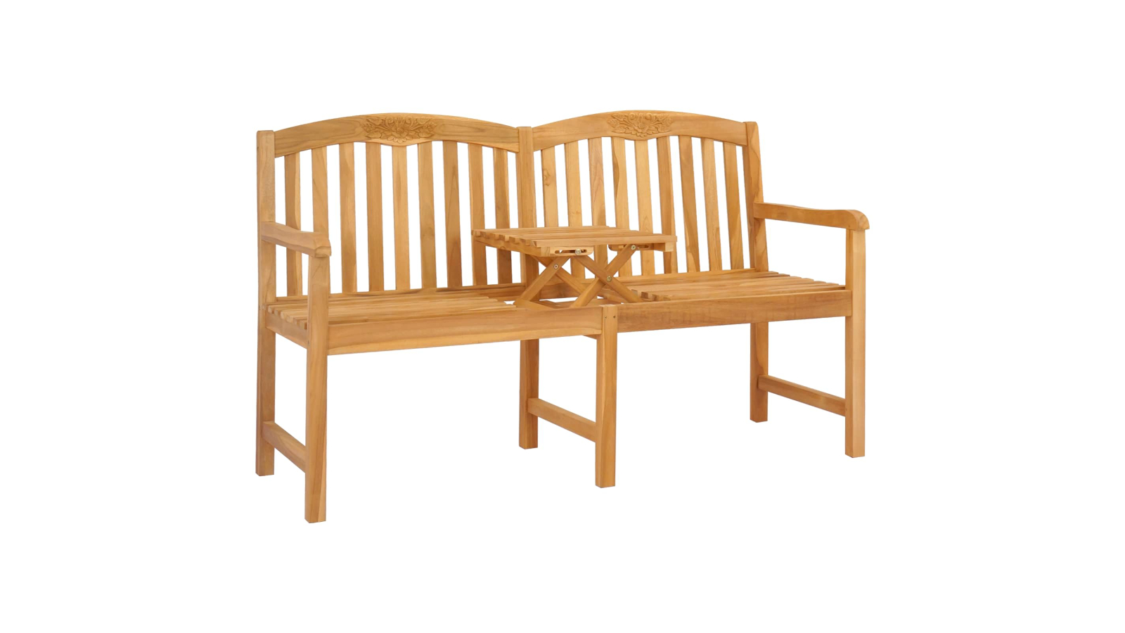 vidaXL Natural Handcarved Rose Bench - 150.5 x 60 x 95cm