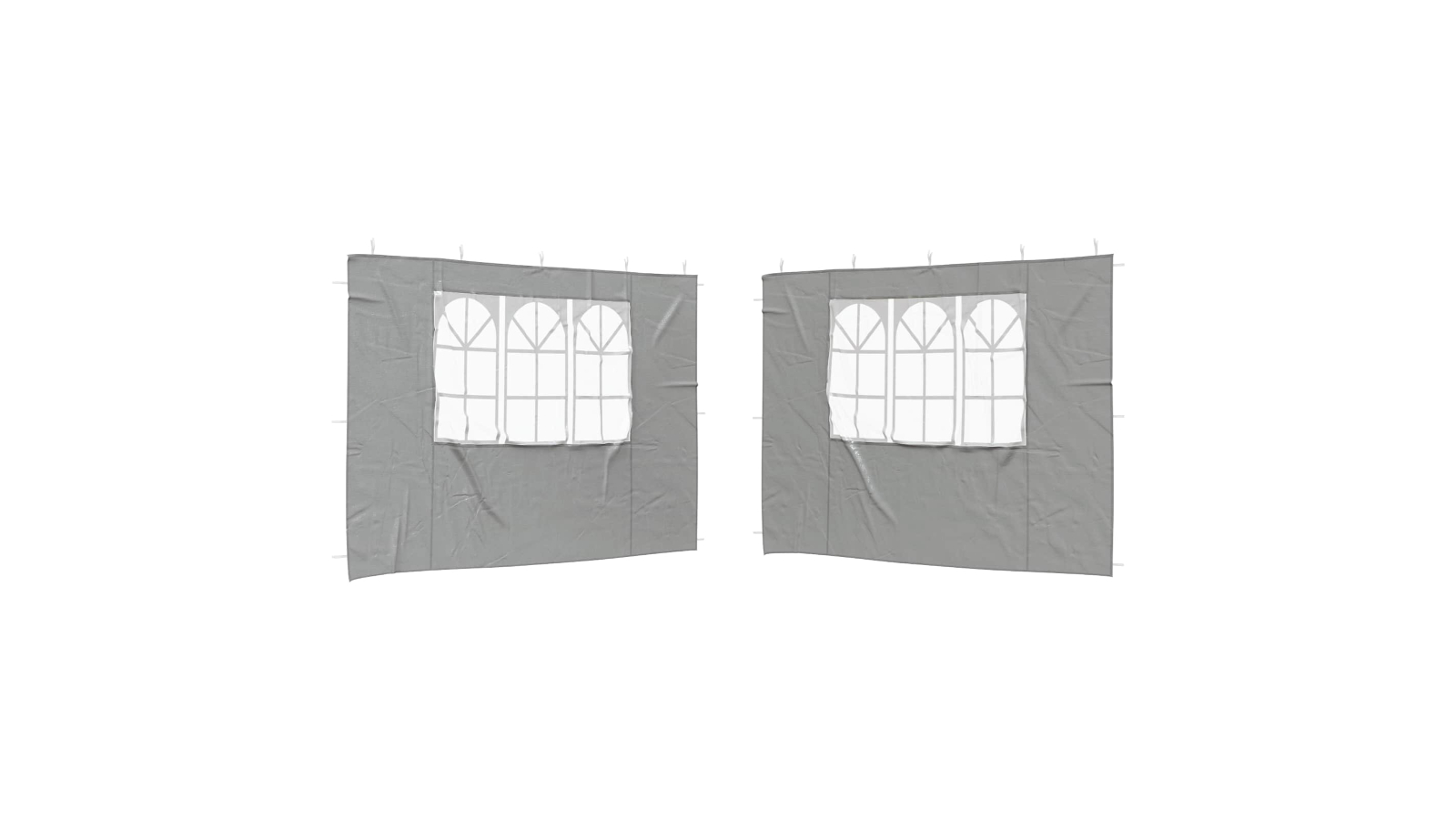 vidaXL 2 Piece PE/Steel 300 x 195cm Sidewall Party Tent - Light Grey
