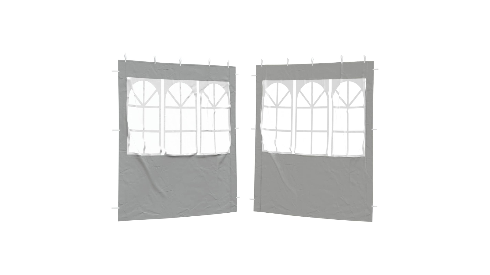 vidaXL 2 Piece PE/Steel 200 x 195cm Sidewall Party Tent - Light Grey