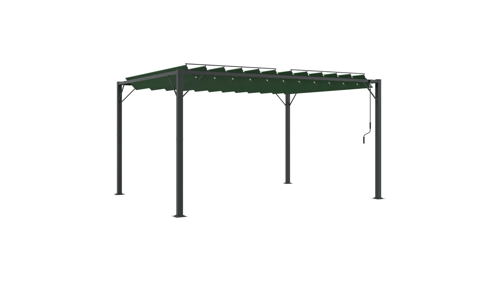 vidaXL Green Gazebo with Louvered Roof - 307 x 401 x 214cm