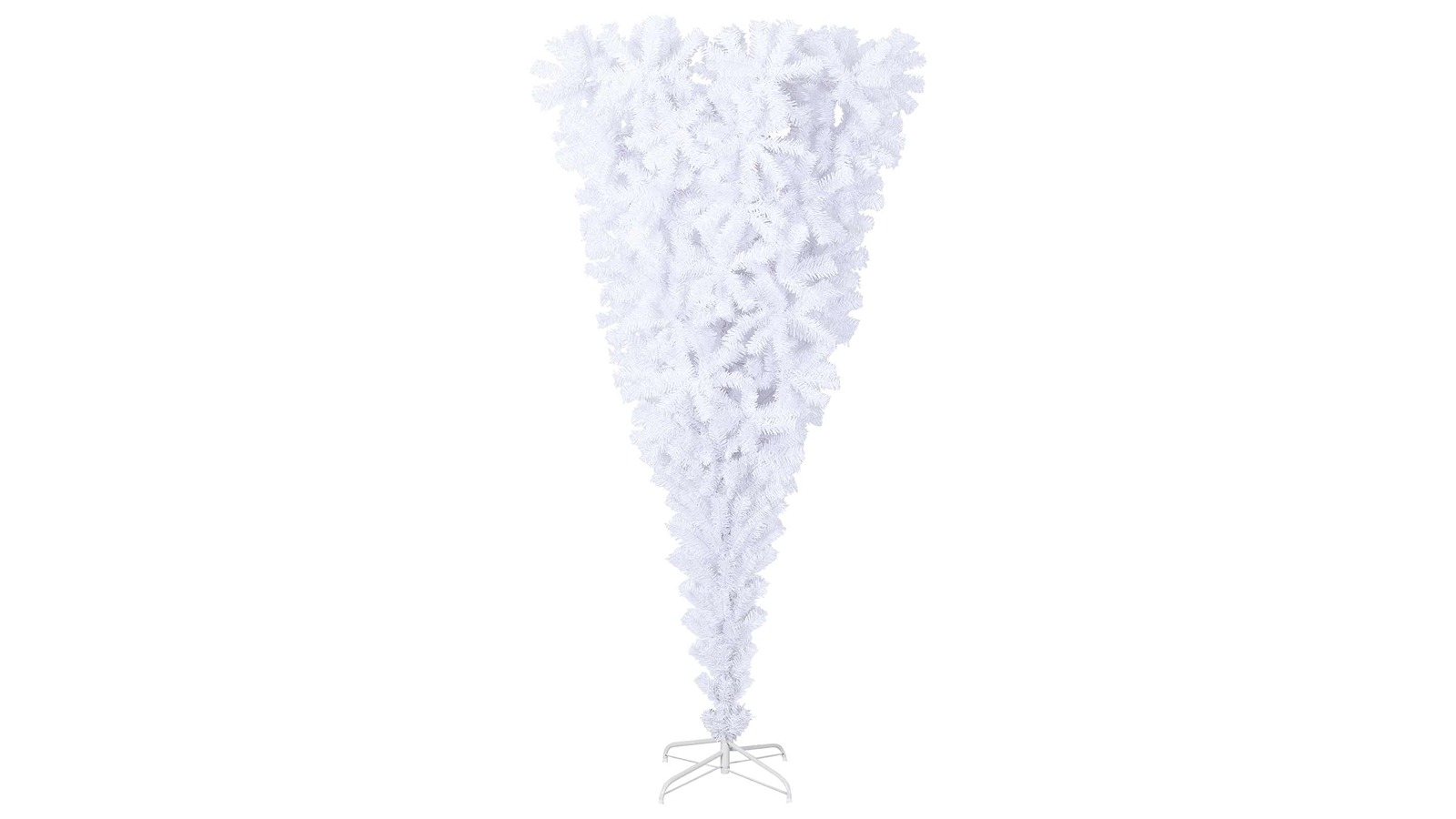 vidaXL PVC and Steel White Artificial Christmas Tree with Stand - 240cm