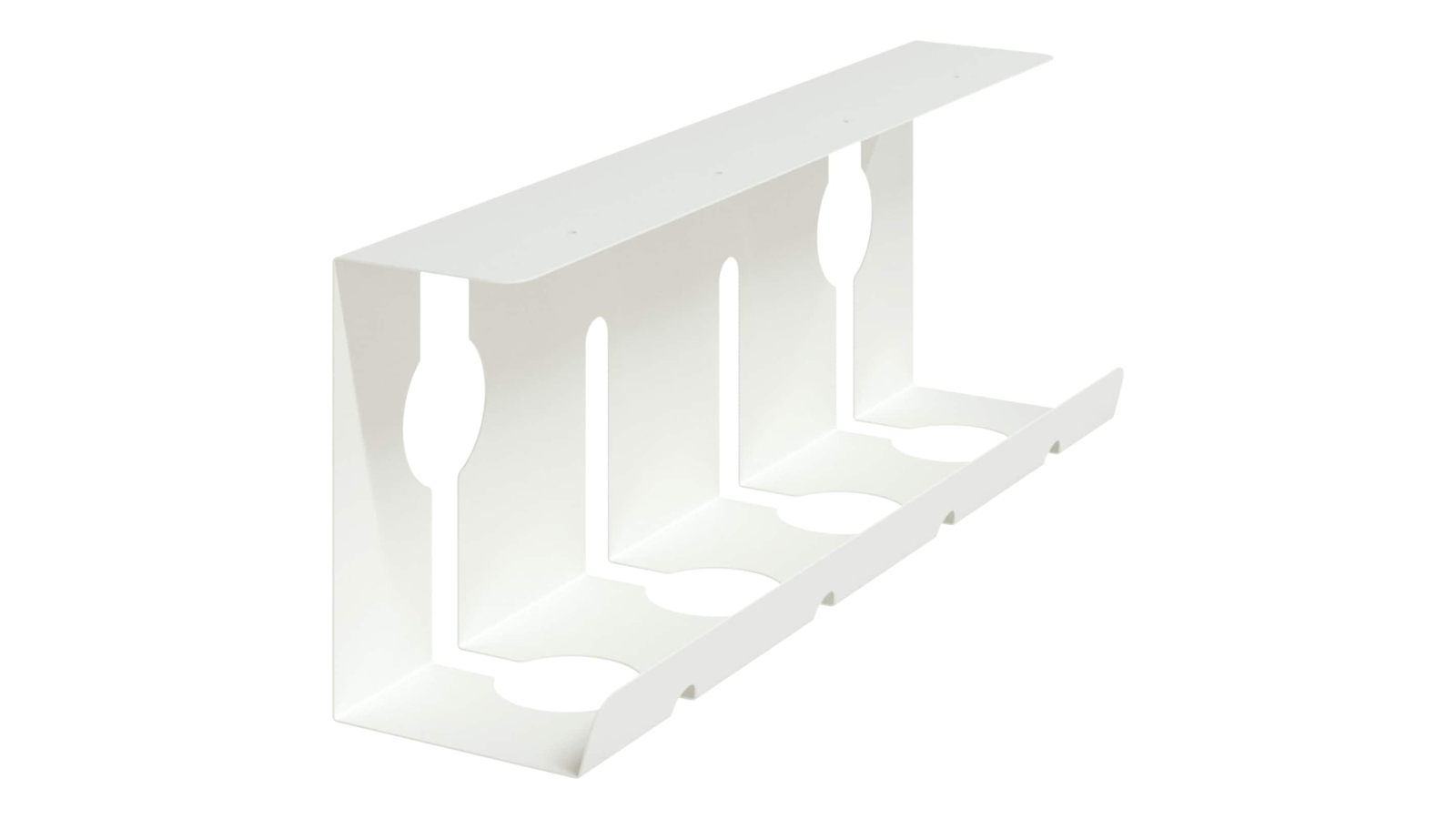 vidaXL 2 Piece White Cold-Rolled Steel Under Desk Cable Management