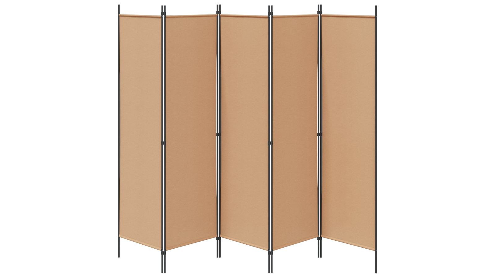 vidaXL Beige Fabric 5-Panel 250 x 180cm Room Divider