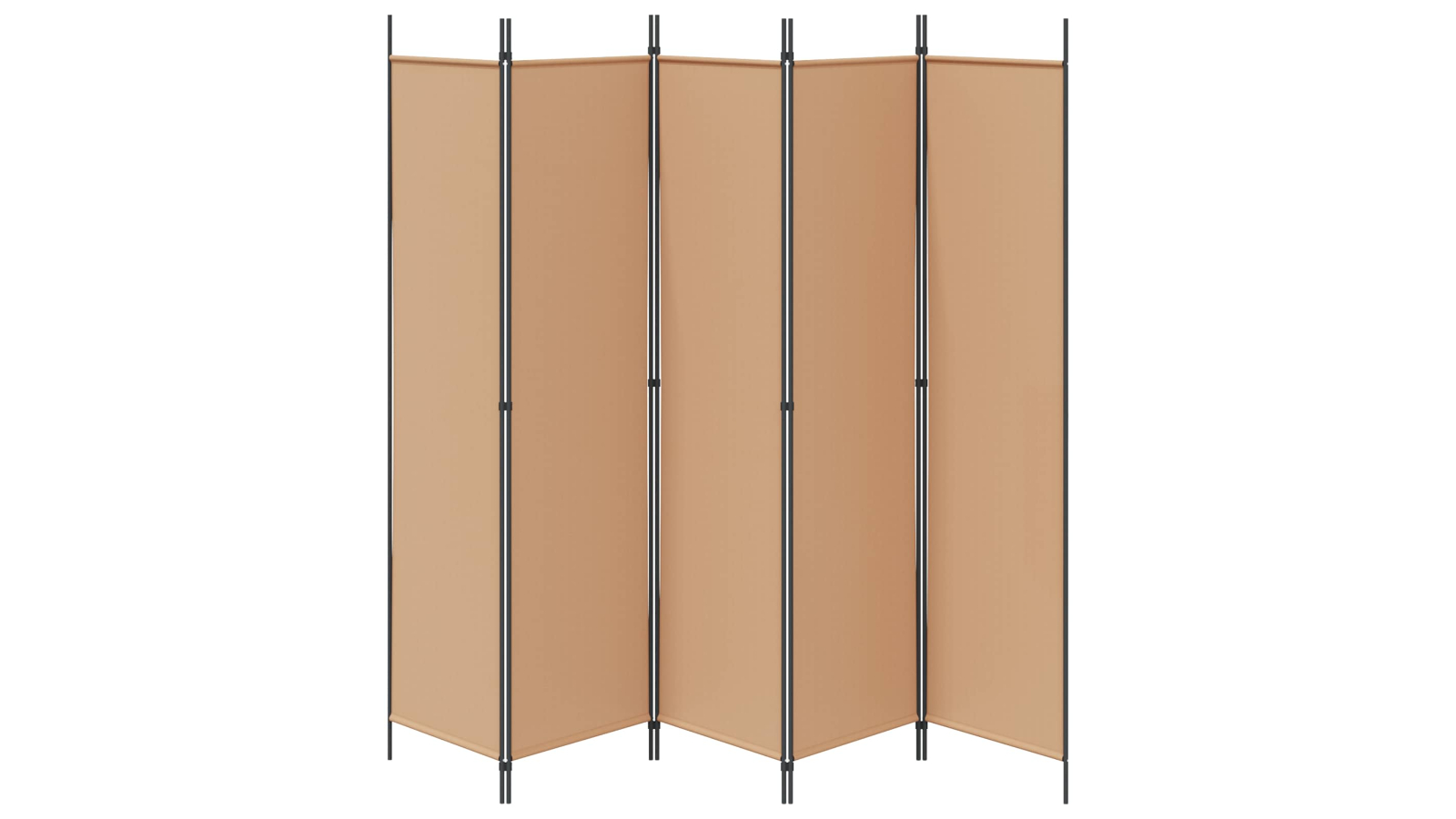 vidaXL Beige Fabric 5-Panel 250 x 200cm Room Divider