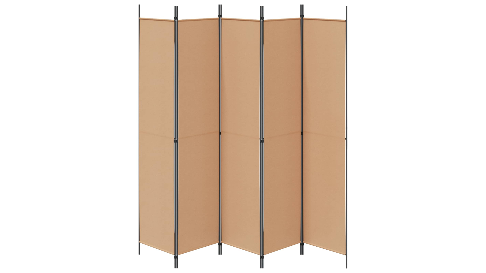 vidaXL Beige Fabric 5-Panel 250 x 220cm Room Divider