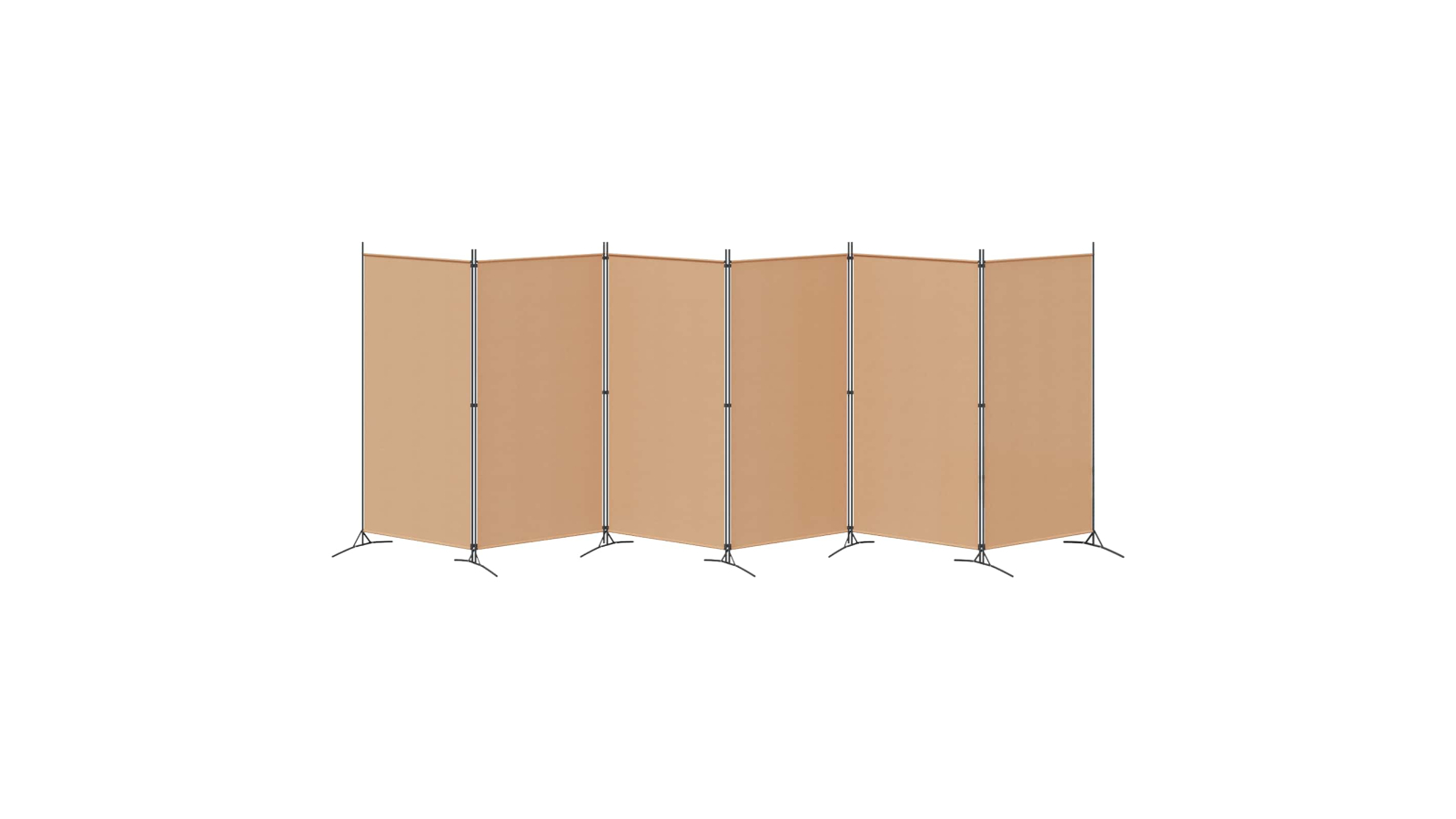 vidaXL Beige Fabric 6-Panel 520 x 180cm Room Divider
