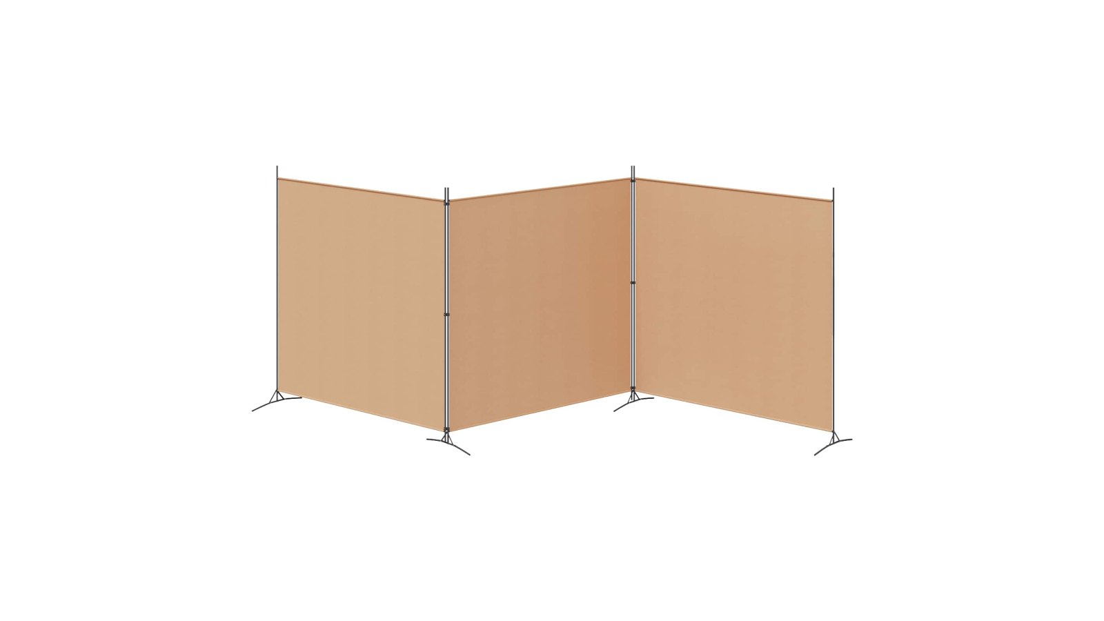 vidaXL Beige Fabric 3-Panel 525 x 180cm Room Divider