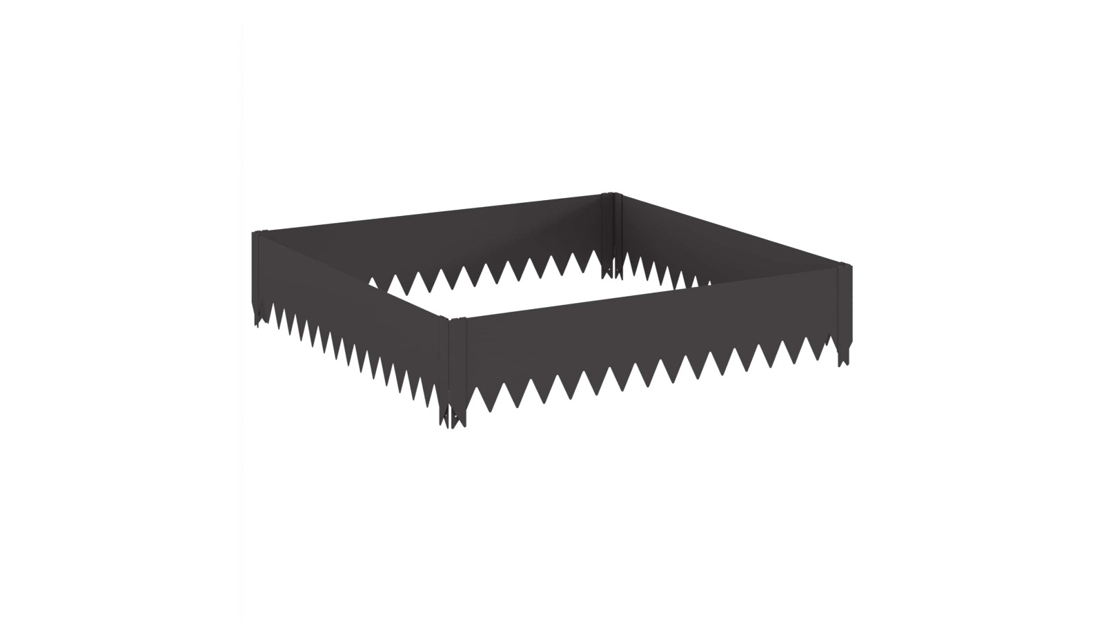 vidaXL Black Steel Lawn Edging - 100 x 100 x 20cm