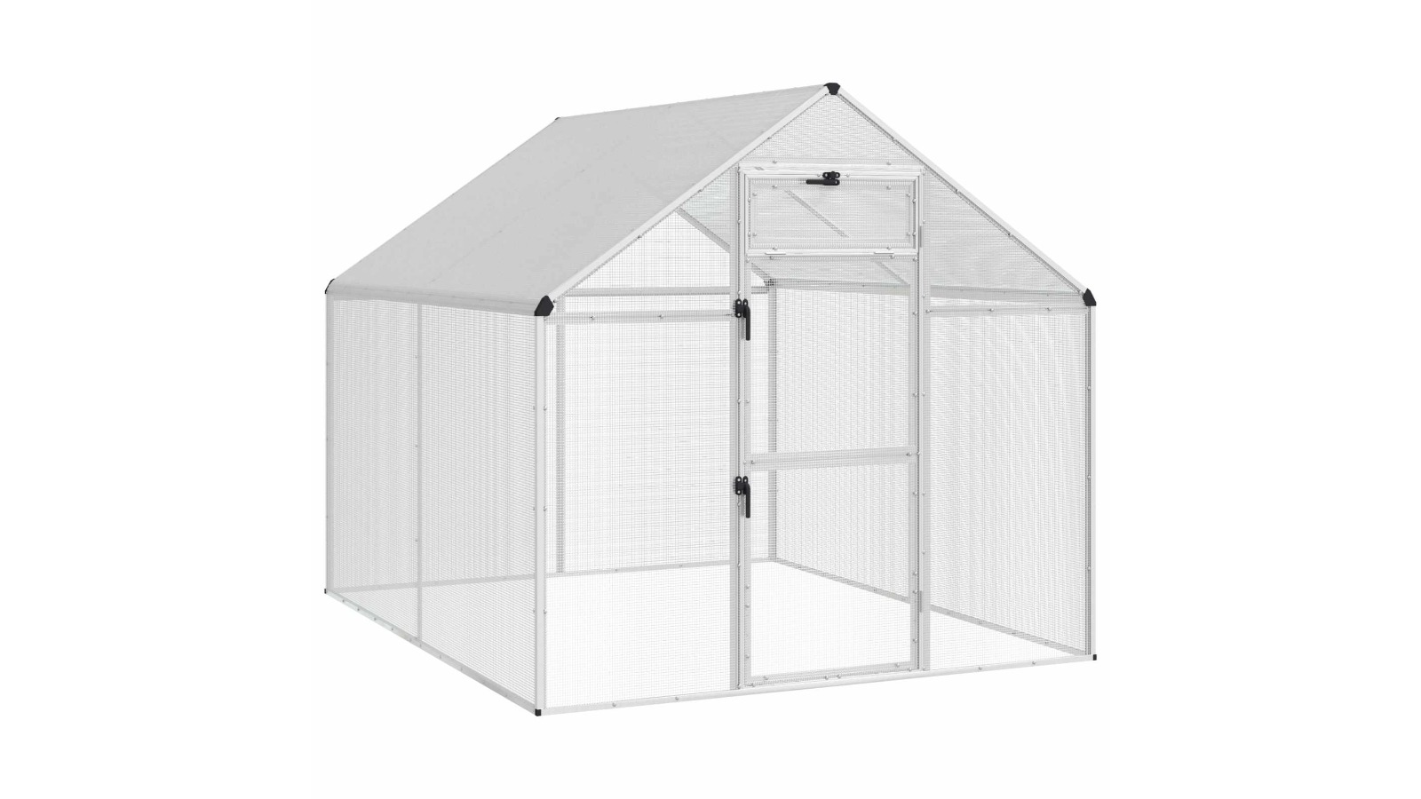 vidaXL Silver Welded Wire Mesh Bird Cage - 181.5 x 221 x 173.5cm
