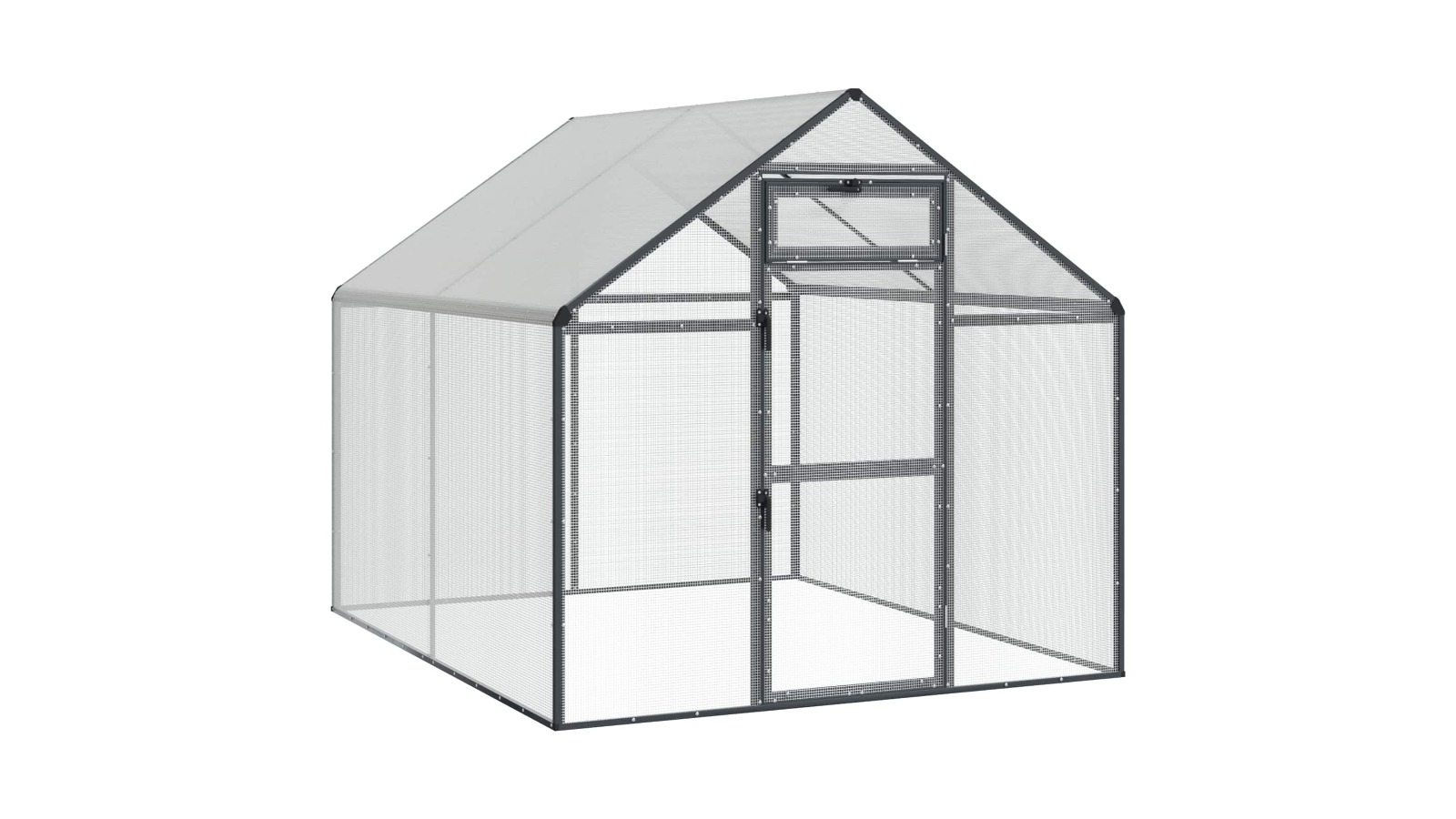 vidaXL Anthracite Welded Wire Mesh Bird Cage - 181.5 x 221 x 173.5cm