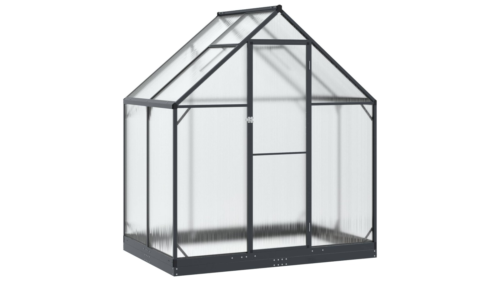 vidaXL Anthracite Garden Greenhouse with Door - 183.5 x 123 x 207cm