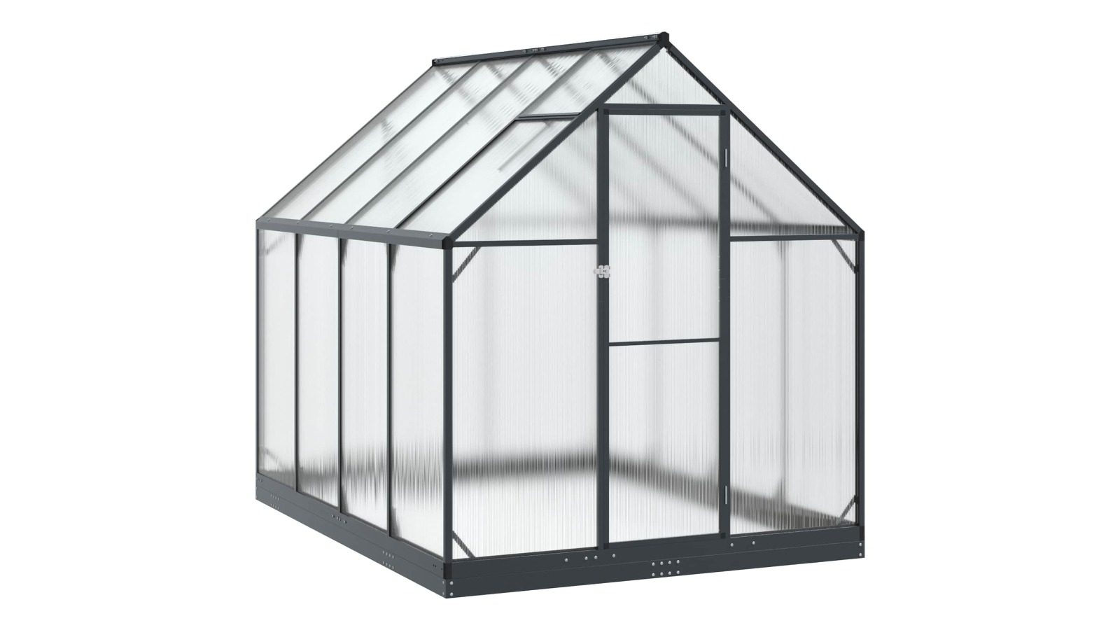 vidaXL Anthracite Garden Greenhouse with Door - 183.5 x 243.5 x 207cm