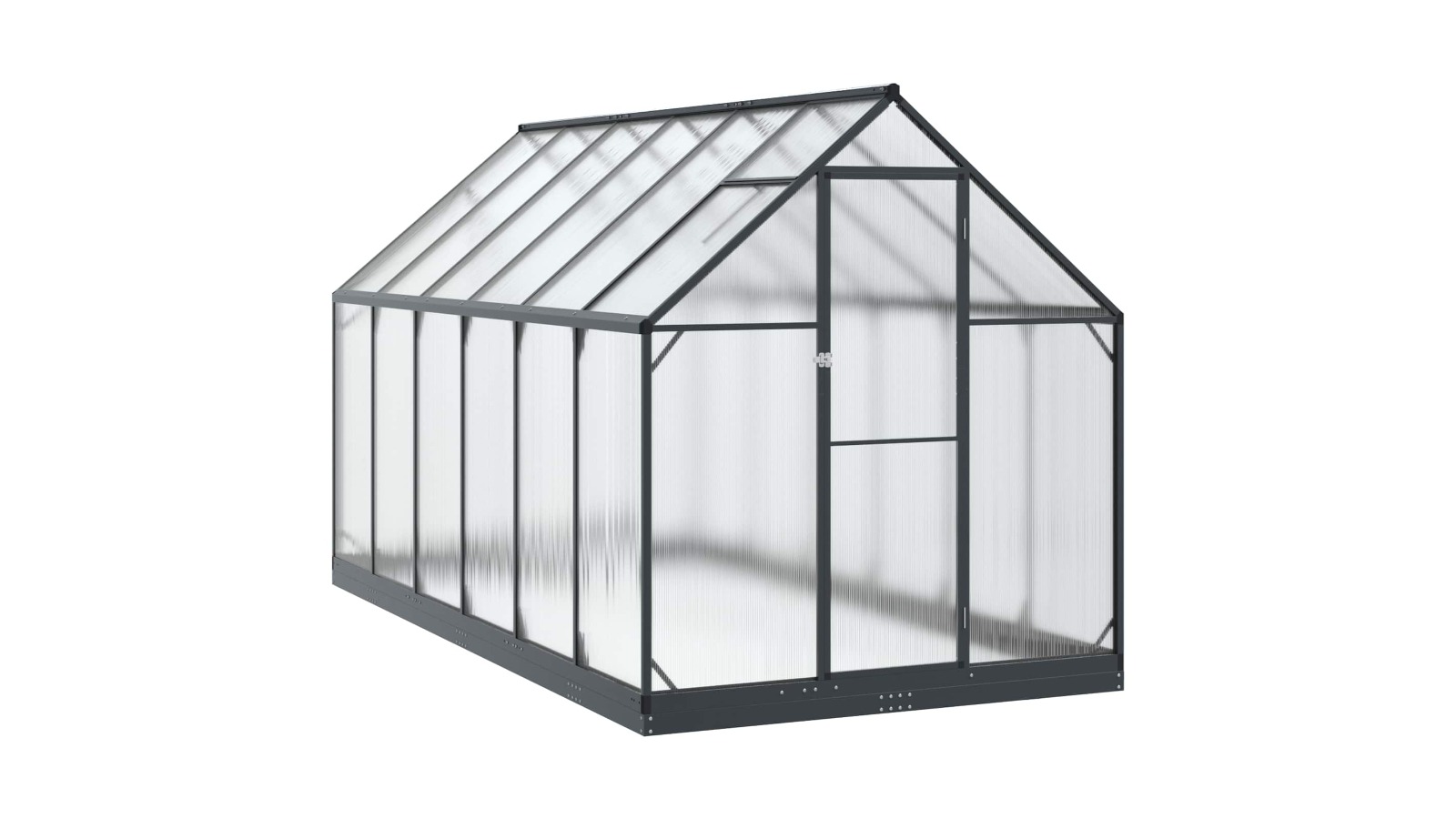 vidaXL Anthracite Garden Greenhouse with Door - 183.5 x 363.5 x 207cm