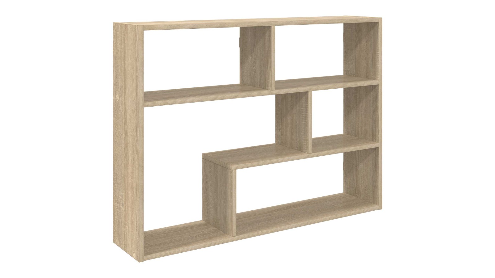 vidaXL Brown Engineered Wood 95 x 20 x 69.5cm Wall-Mounted Shelf