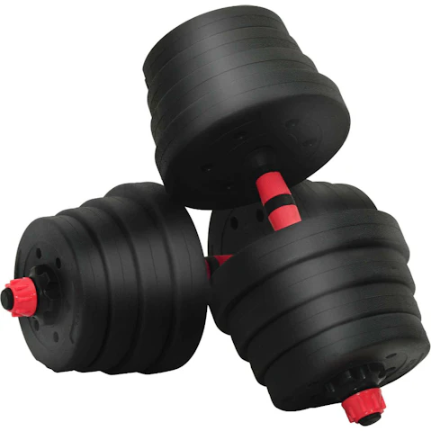 vidaXL Black/Red 4-in-1 40kg Dumbbell Set