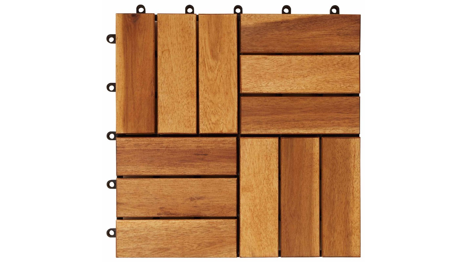 vidaXL 20 Piece Brown Acacia Hardwood 30 x 30cm Decking Tile