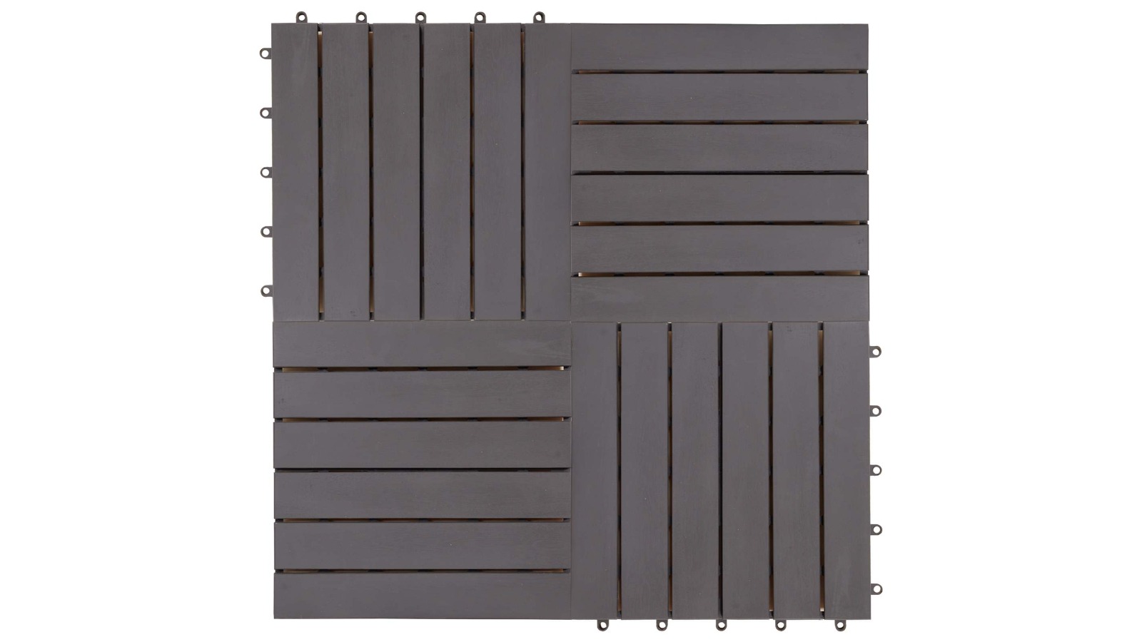 vidaXL 20 Piece Grey Acacia Hardwood 30 x 30cm Timber Decking Tile