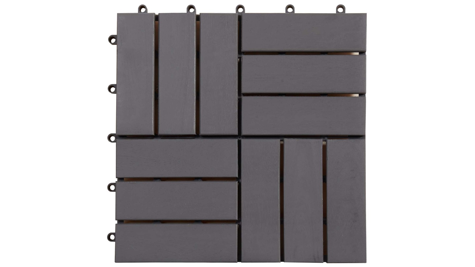 vidaXL 20 Piece Grey Acacia Hardwood 30 x 30cm Decking Tile