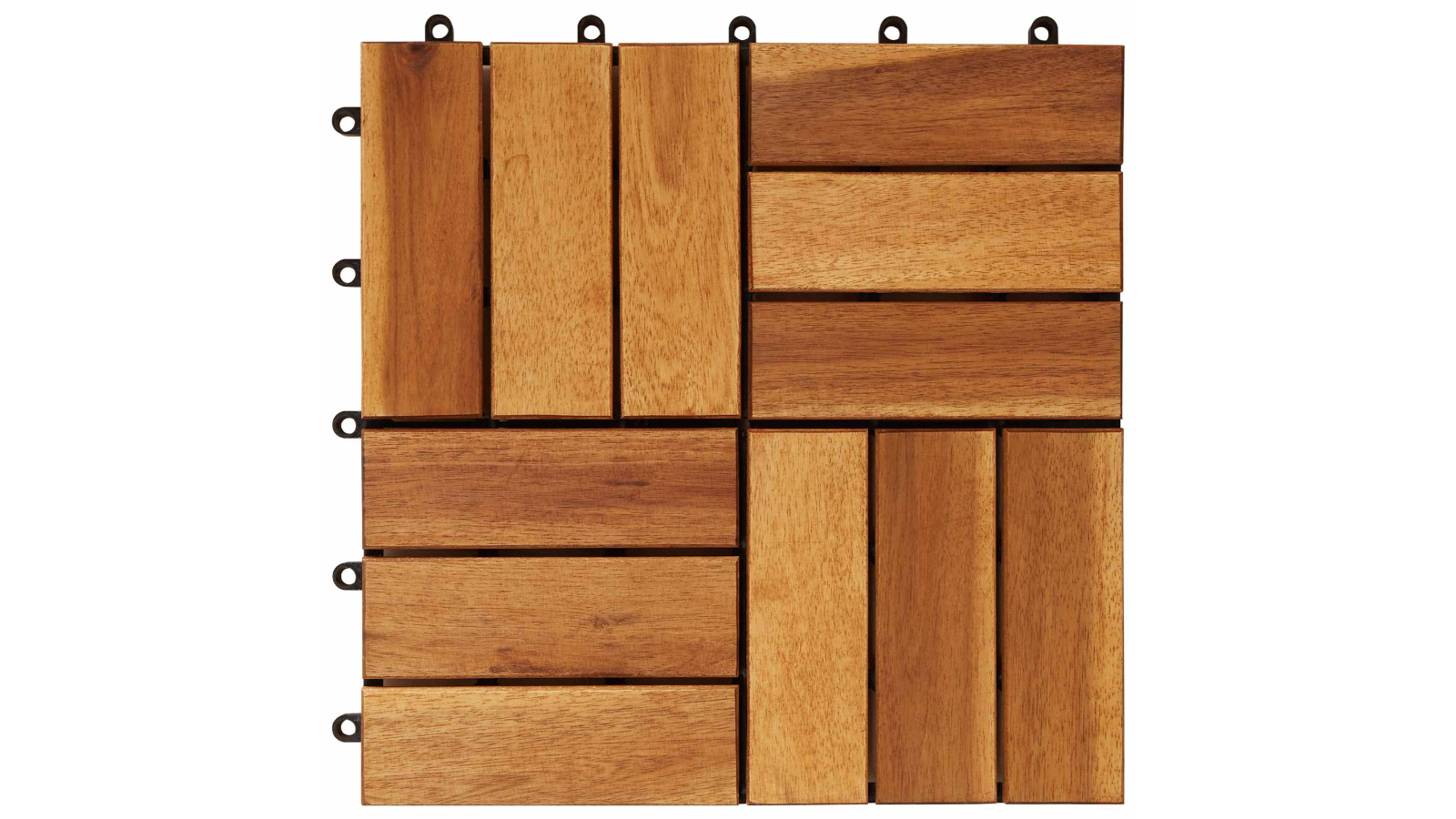 vidaXL 10 Piece Acacia Hardwood 30 x 30cm Decking Tile - Brown