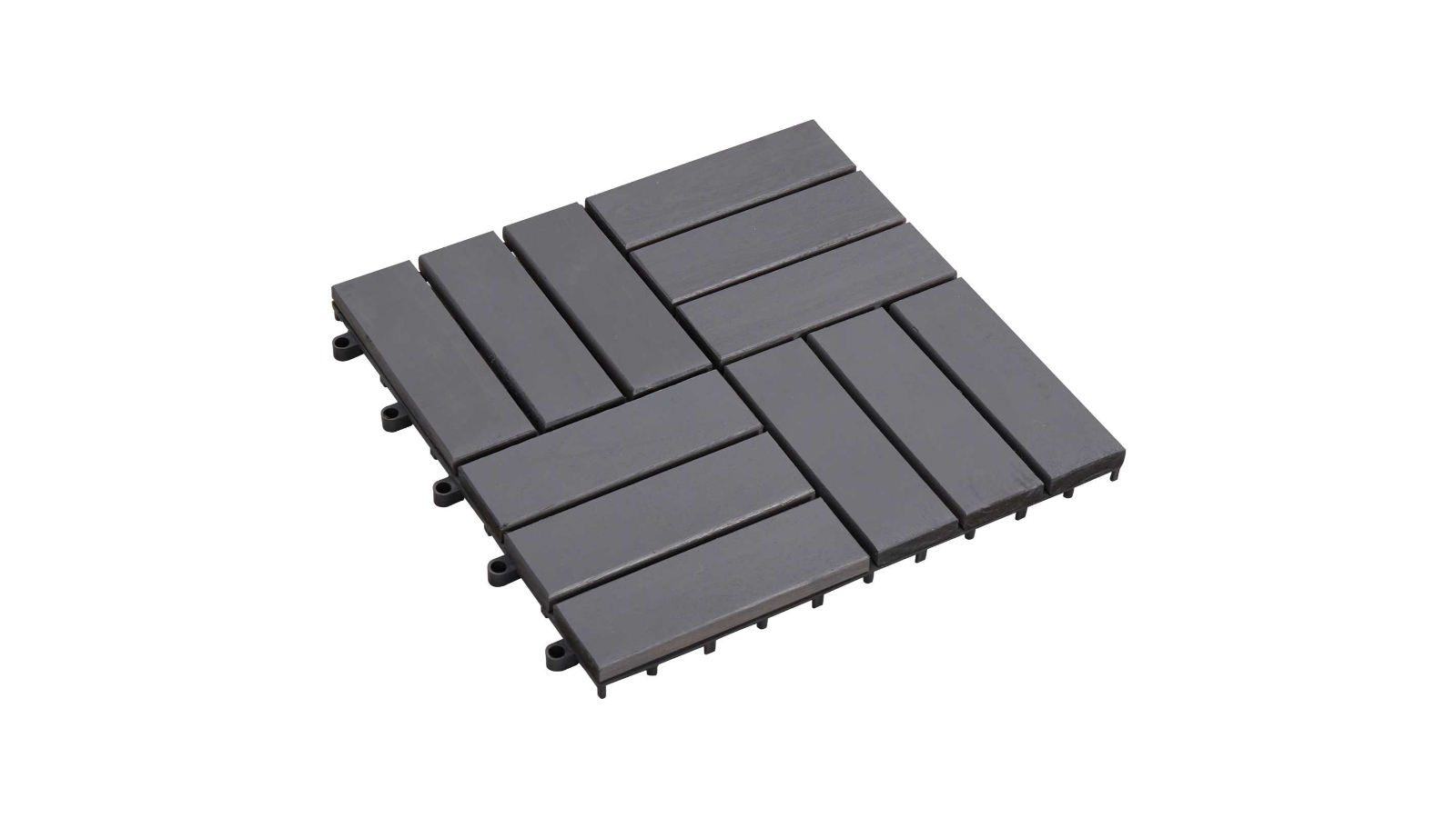 vidaXL 10 Piece Acacia Hardwood 30 x 30cm Decking Tile - Grey