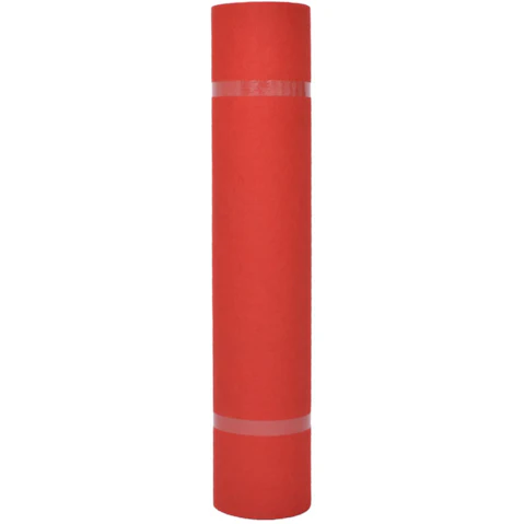vidaXL Plain Red Fabric Carpet - 1 x 12m