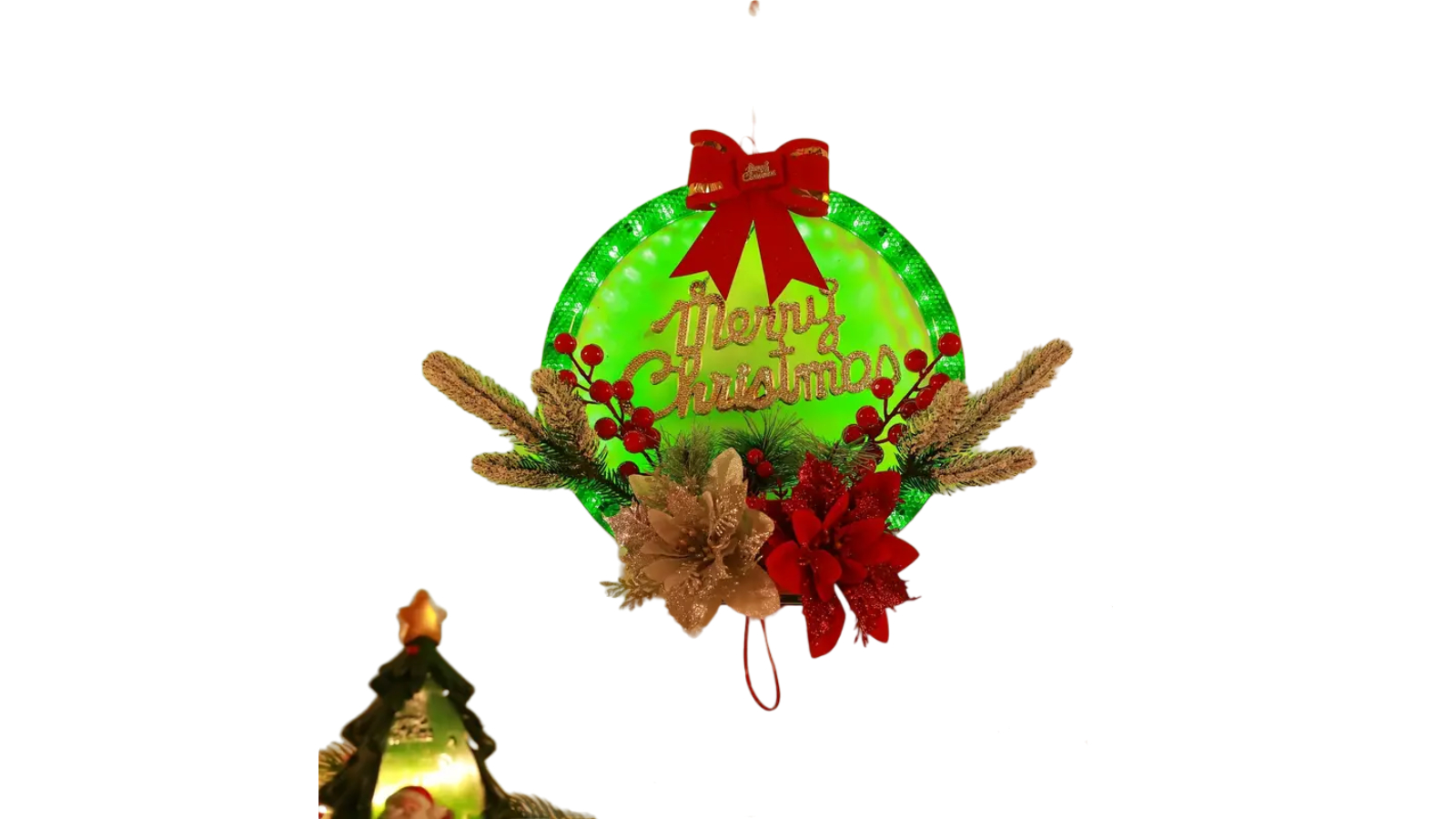 NNETM Radiant Festivity LED Artificial Christmas Wreath
