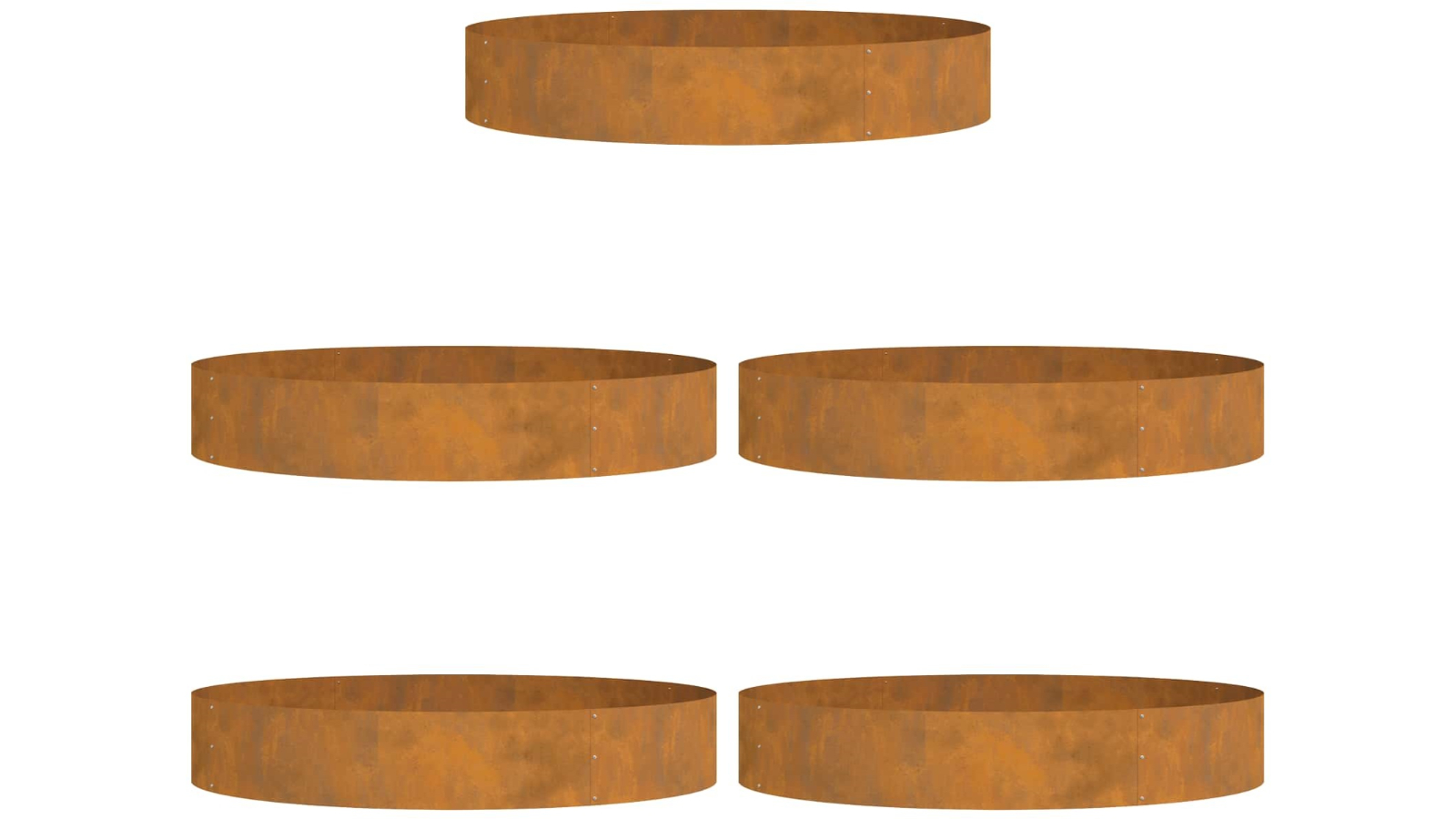 vidaXL 5 Piece Brown Weathering Steel Garden Planter