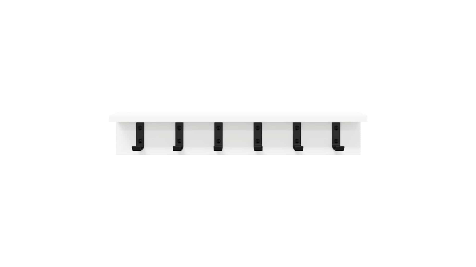 vidaXL White Wall-Mounted Coat Rack - 60 x 10.5 x 10.5cm