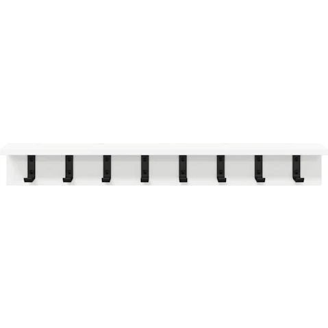 vidaXL White Wall-Mounted Coat Rack - 80 x 10.5 x 10.5cm