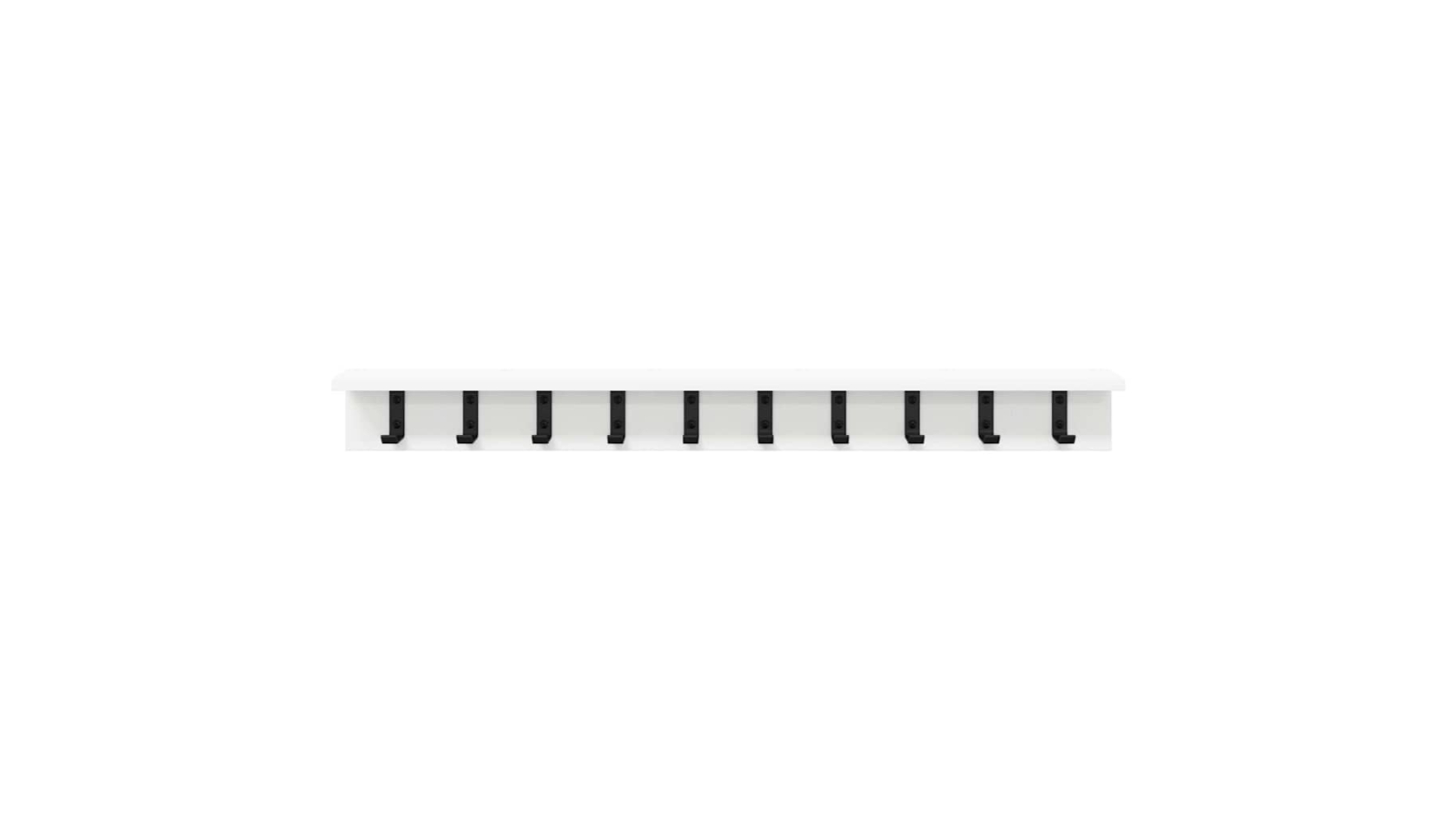 vidaXL White Wall-Mounted Coat Rack - 100 x 10.5 x 10.5cm