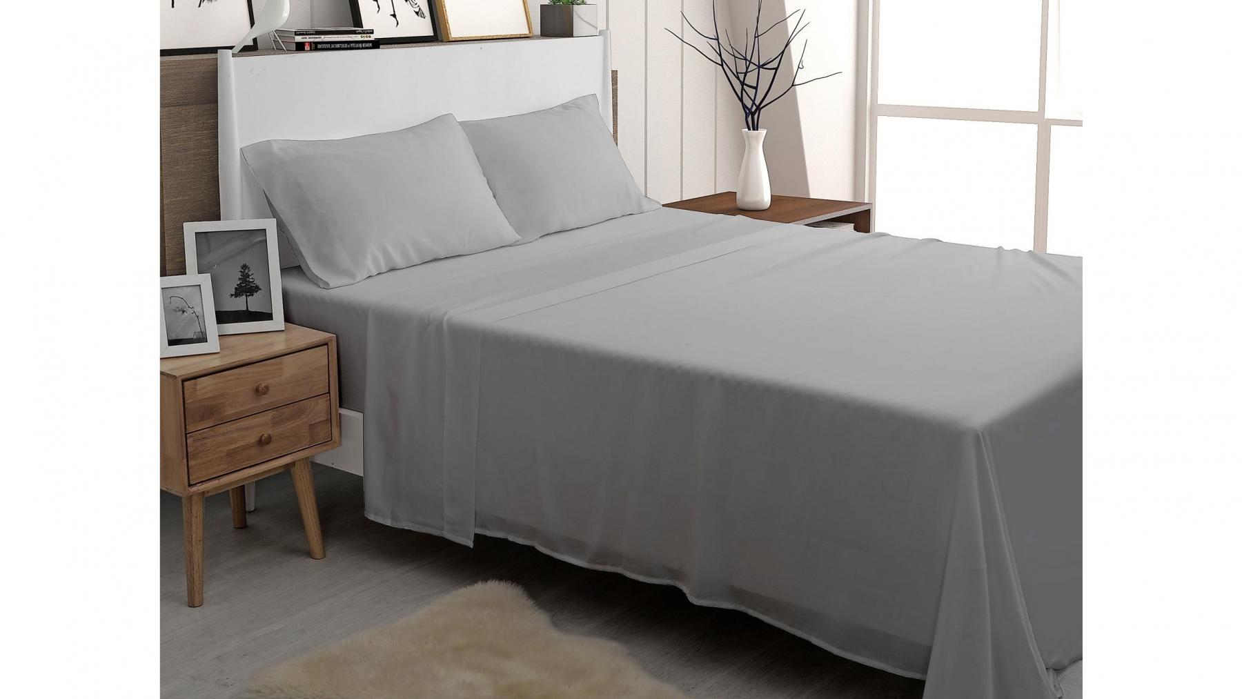 Bambi Eco Touch Tencel Silver Sheet Set - Double