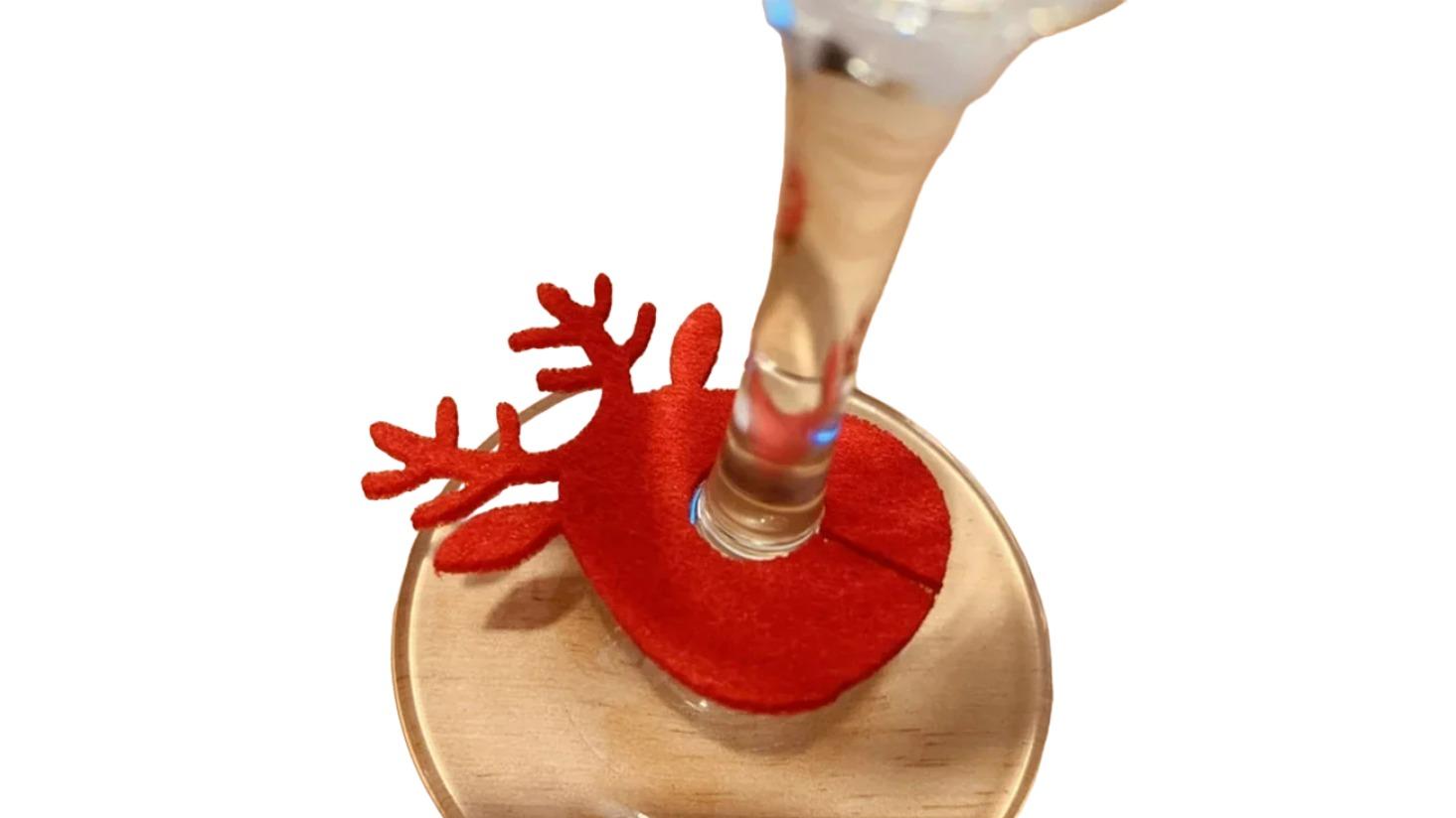 NNEOBA Set of 10 Christmas Felt Wine Glass Ring
