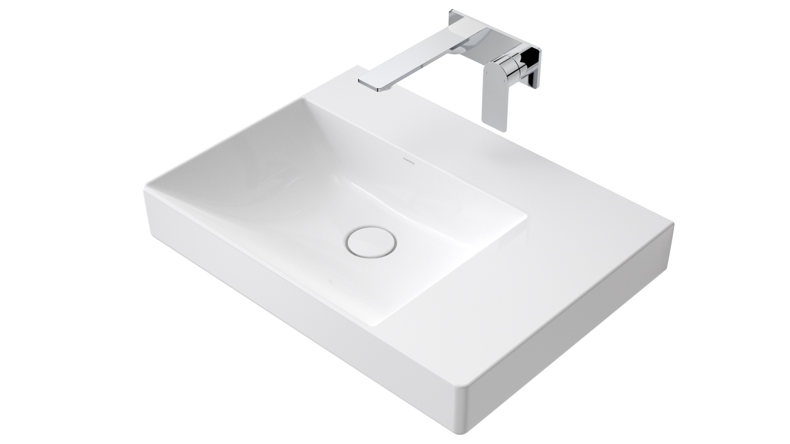 Caroma Urbane II Right Hand Shelf Wall Basin with No Tap Hole
