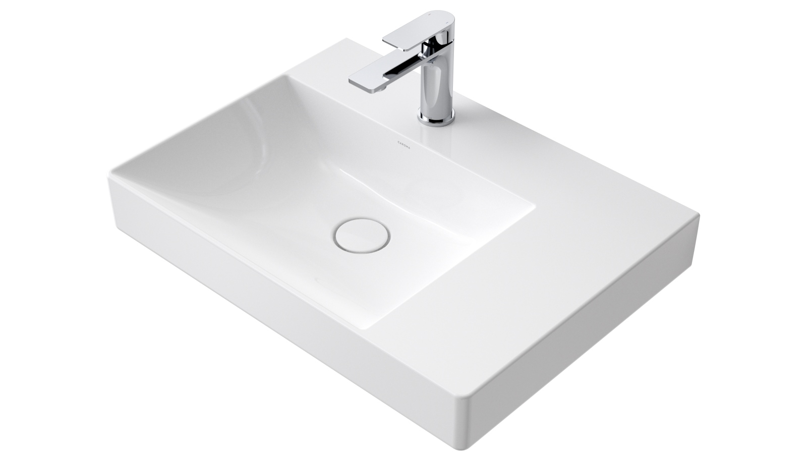 Caroma Urbane II Right Hand Shelf Wall Basin with 1 Tap Hole