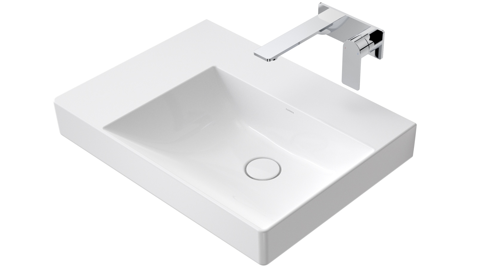 Caroma Urbane II Left Hand Shelf Wall Basin with No Tap Hole