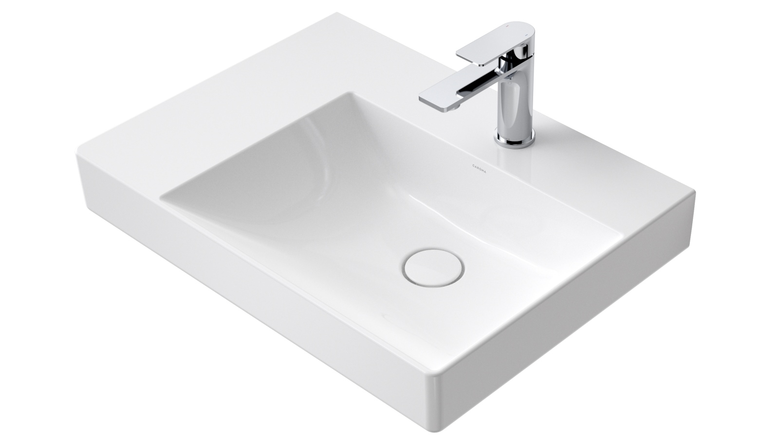 Caroma Urbane II Left Hand Shelf Wall Basin with 1 Tap Hole