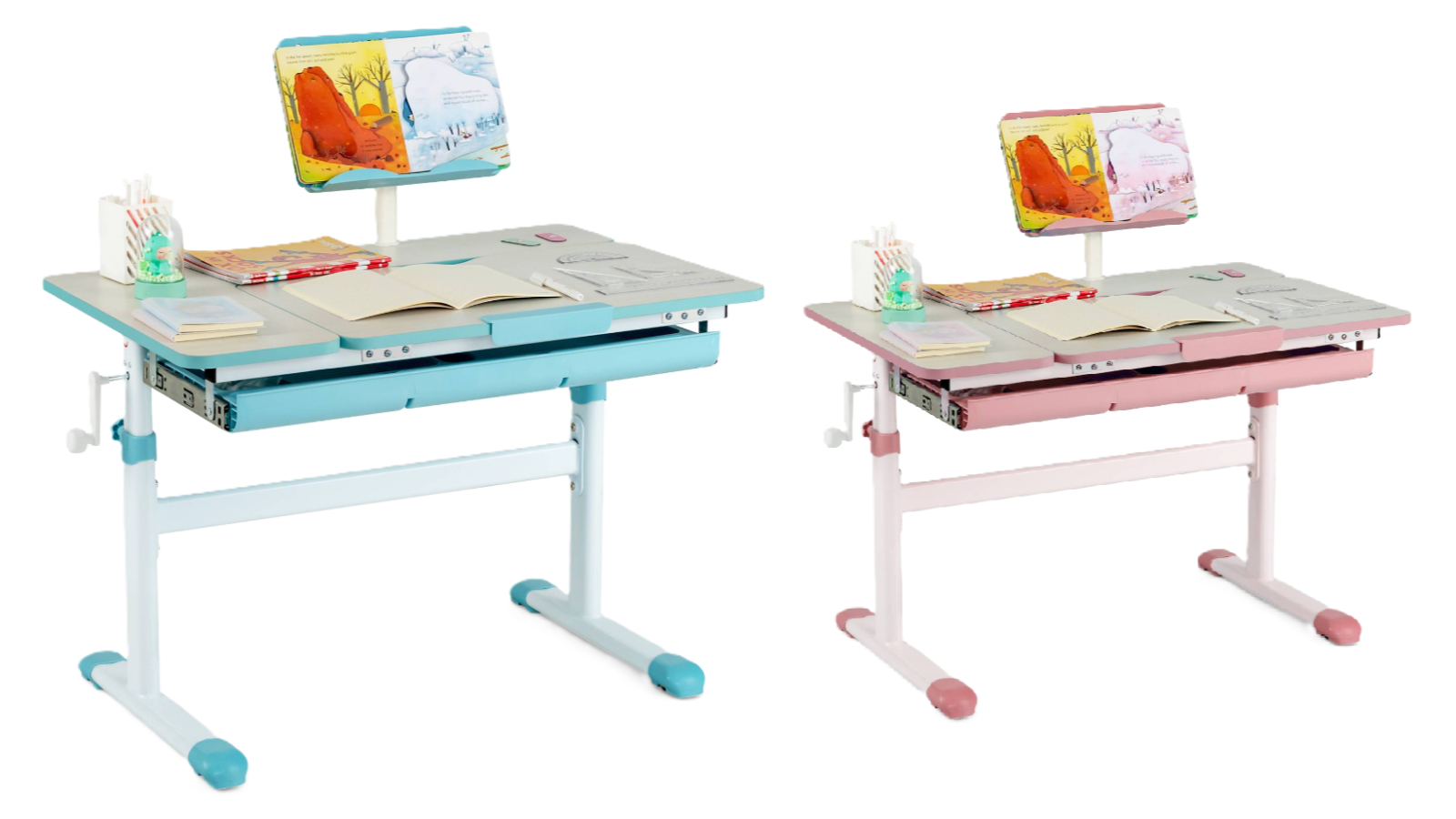 Costway Adjustable Study Desk with Tilt Desktop