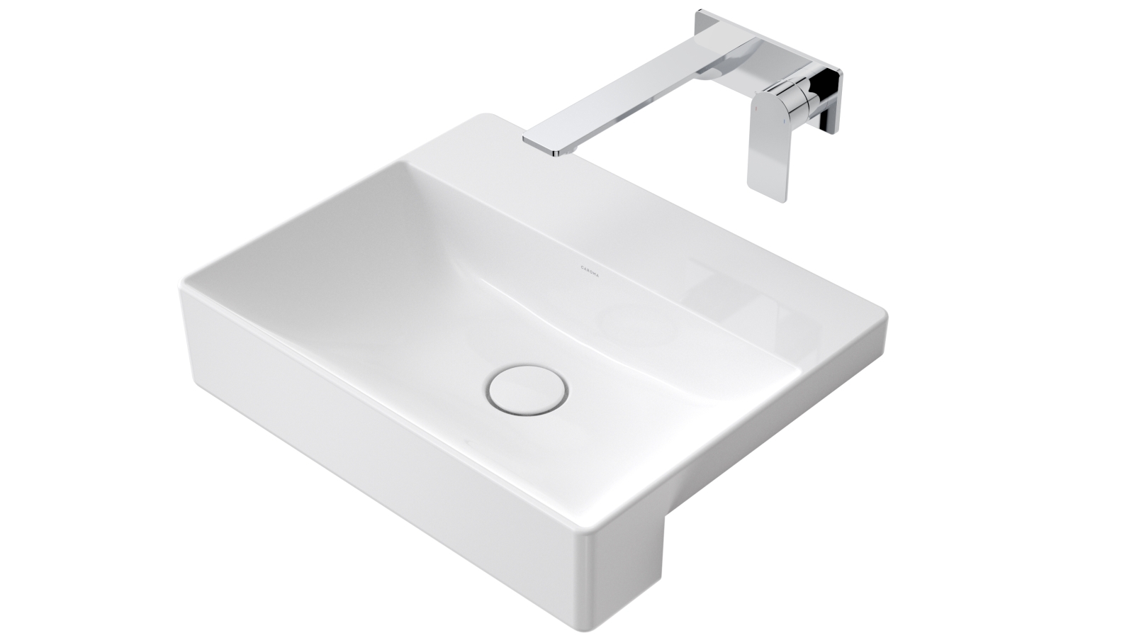 Caroma Urbane II Ceramic Semi Recessed Vanity Basin - No Tap Hole