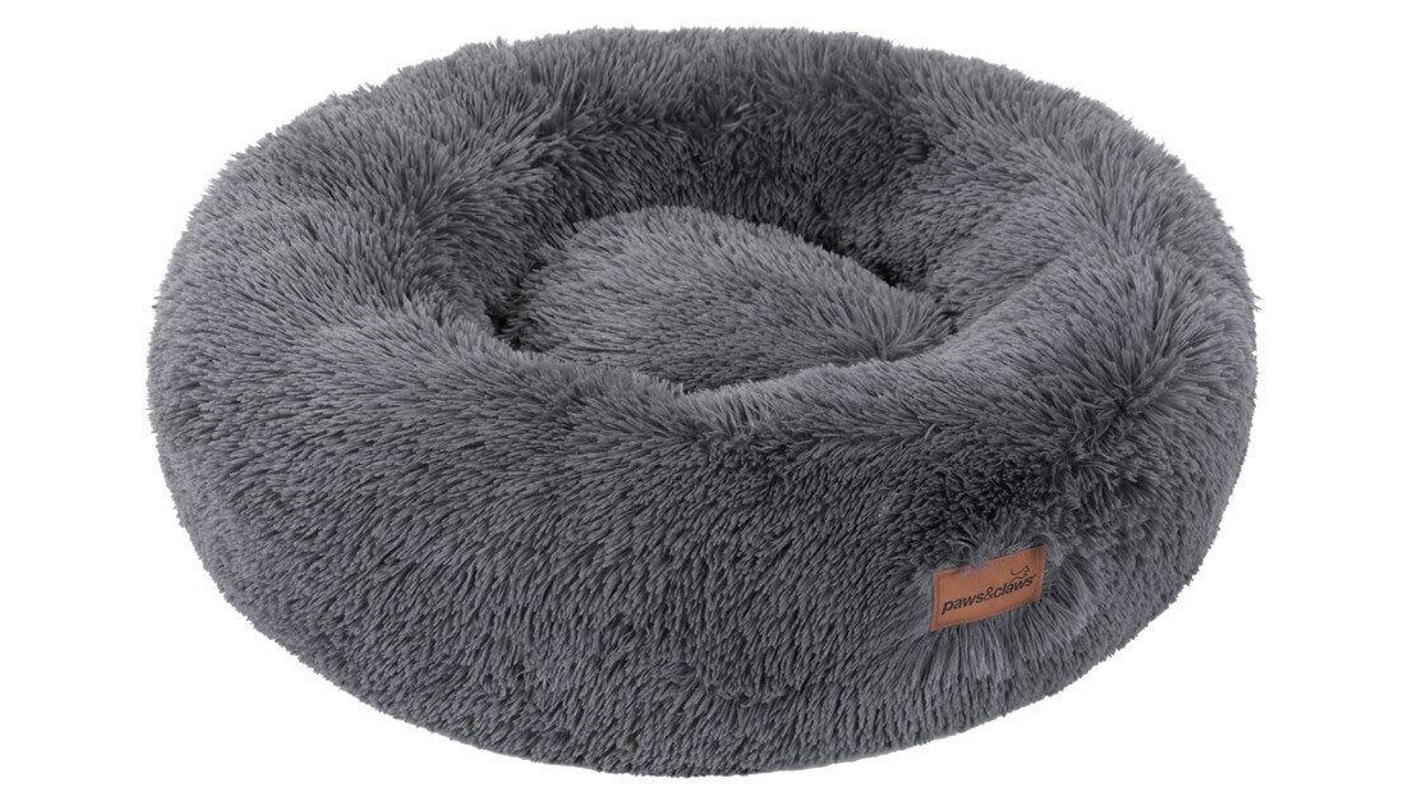 Paws & Claws 70cm x 70cm Large Calming Plush Bed - Grey