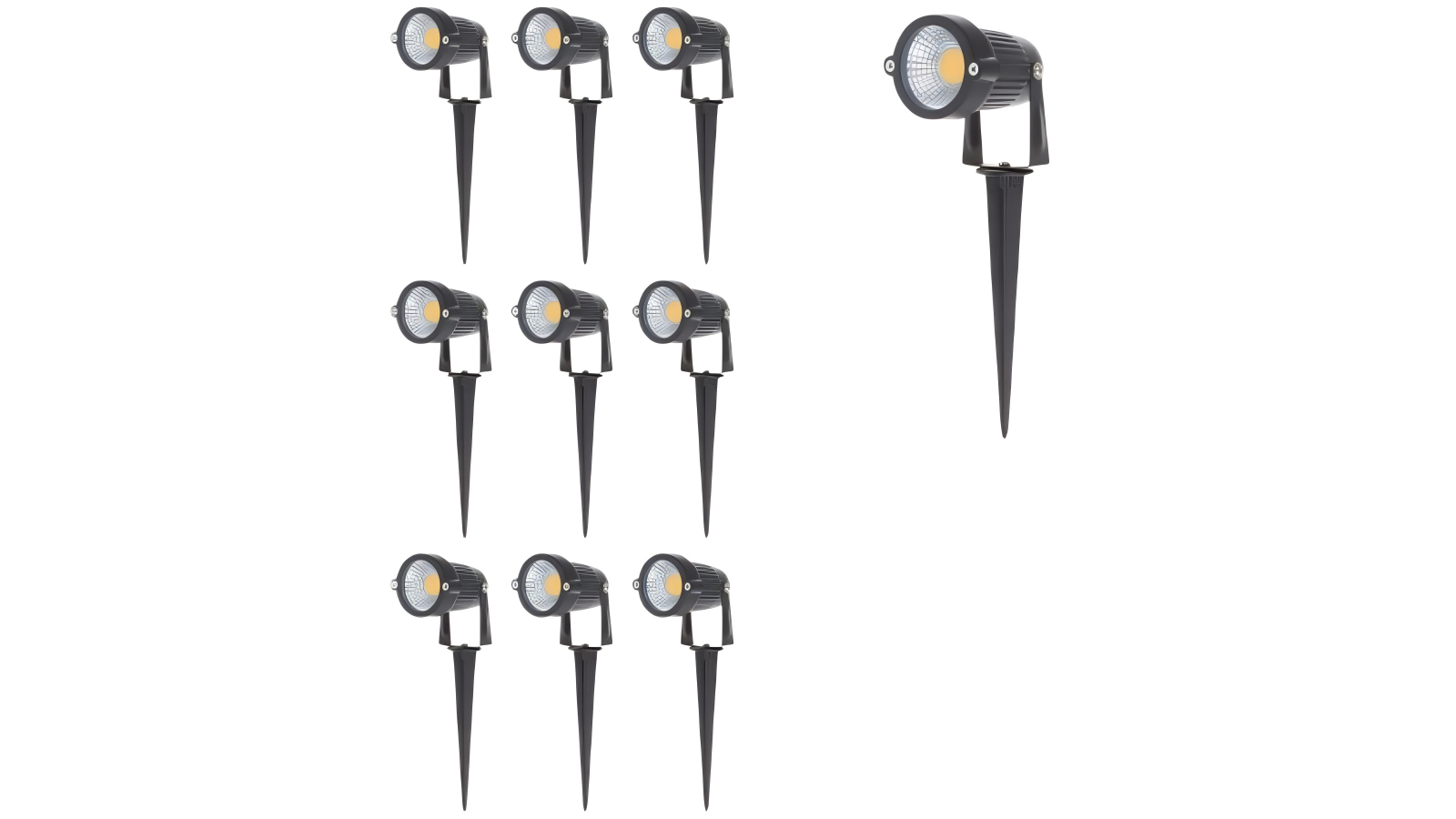 YS 10 Piece 12V Waterproof Garden LED Spotlight