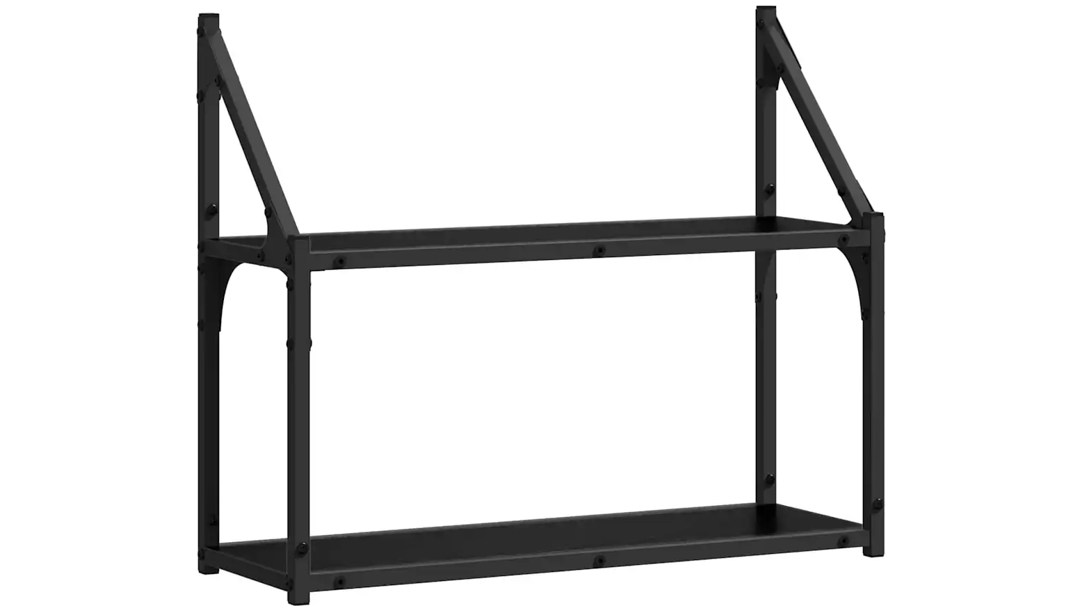 vidaXL Black Oak Engineered Wood Wall Shelf with Shelf - 60 x 21 x 51cm